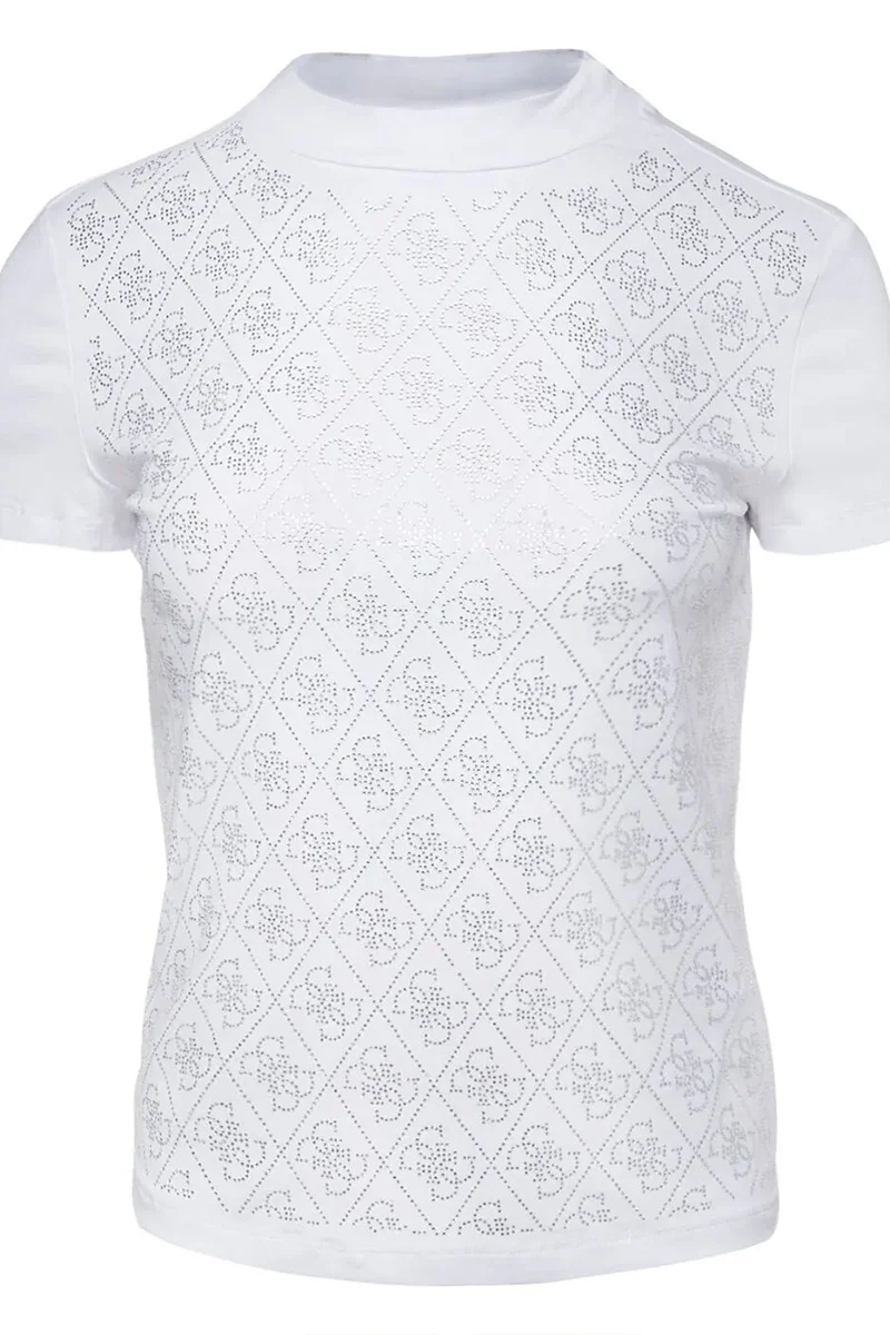 Guess Mock Kadın Beyaz Slim Fit T-Shirt W4BI26J1314-G011