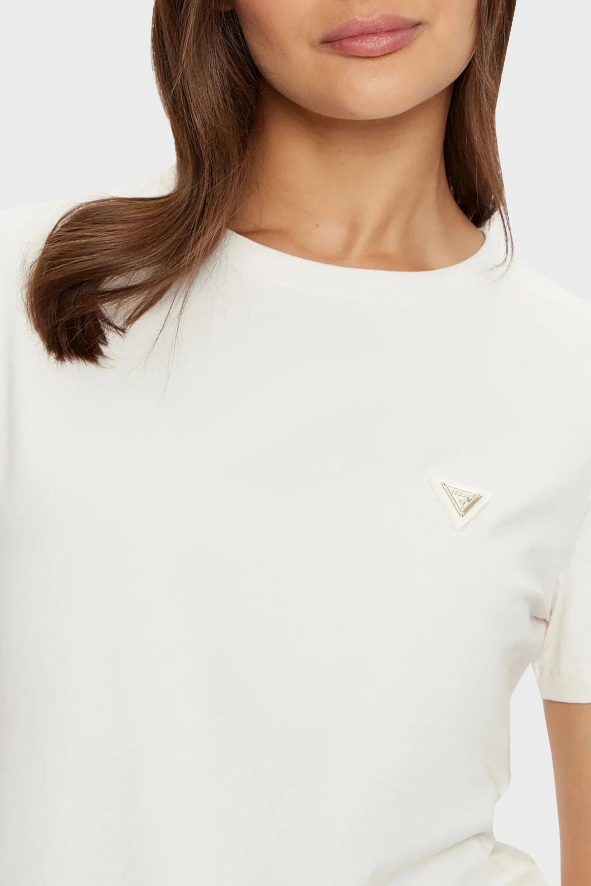 Guess Colette Kadın Krem Aktif Oversize Fit T-Shirt V4YI09J1314-G6K5