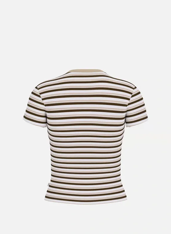 Guess Kadın Çok Renkli Çizgili Bisiklet Yaka T-shirt W5BP52KA0H1-S19F