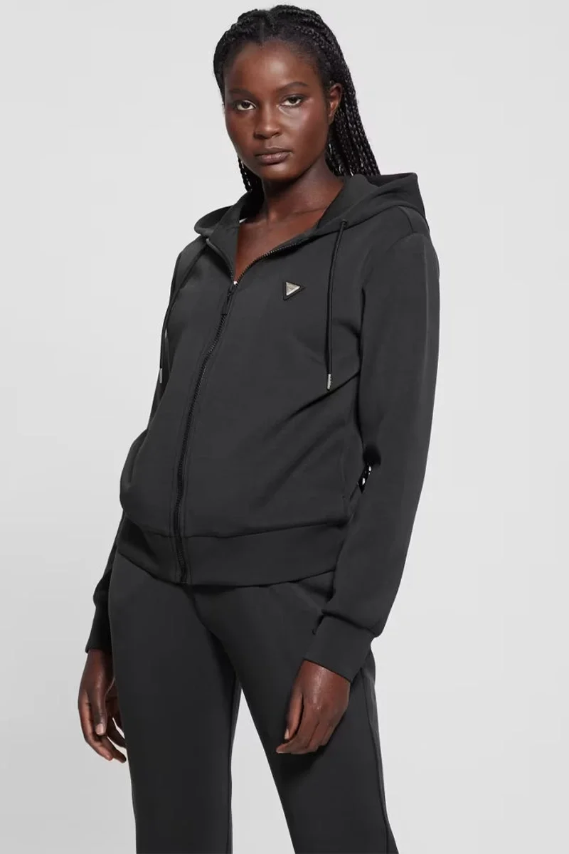 Guess Olympe Kadın Siyah Aktif Modal Karışımlı Scuba Sweatshirt V4YQ06KCAY2-JBLK