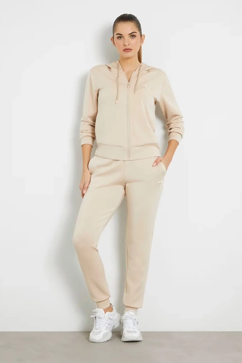 Guess OLYMPE FULL ZIP HOOD Kadın Kahverengi Eşofman Üstü V4YQ06KCAY2-G1L9