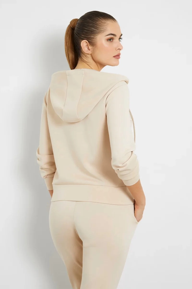 Guess OLYMPE FULL ZIP HOOD Kadın Kahverengi Eşofman Üstü V4YQ06KCAY2-G1L9