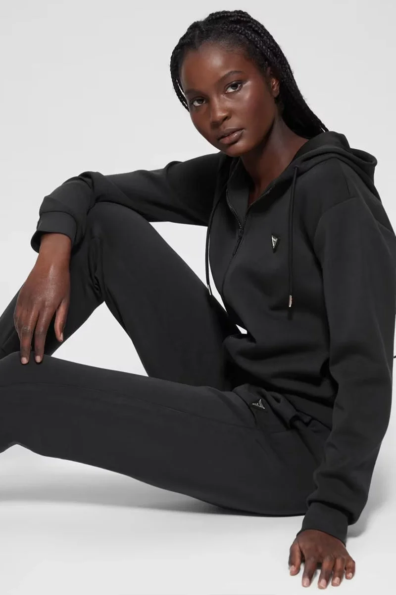 Guess Olympe Kadın Siyah Aktif Modal Karışımlı Scuba Sweatshirt V4YQ06KCAY2-JBLK