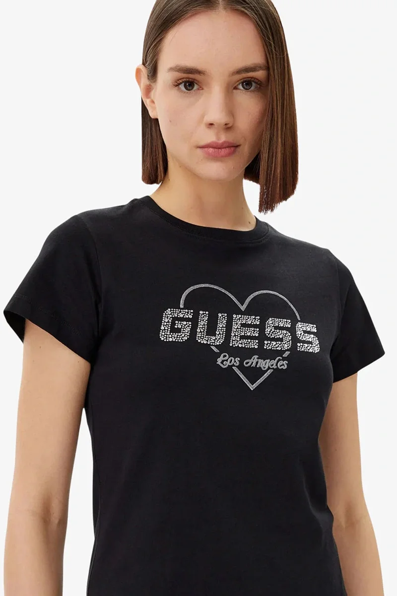 Guess Narciso Kadın Siyah Aktif Regular Fit T-Shirt V5GI10K9RM1-JBLK