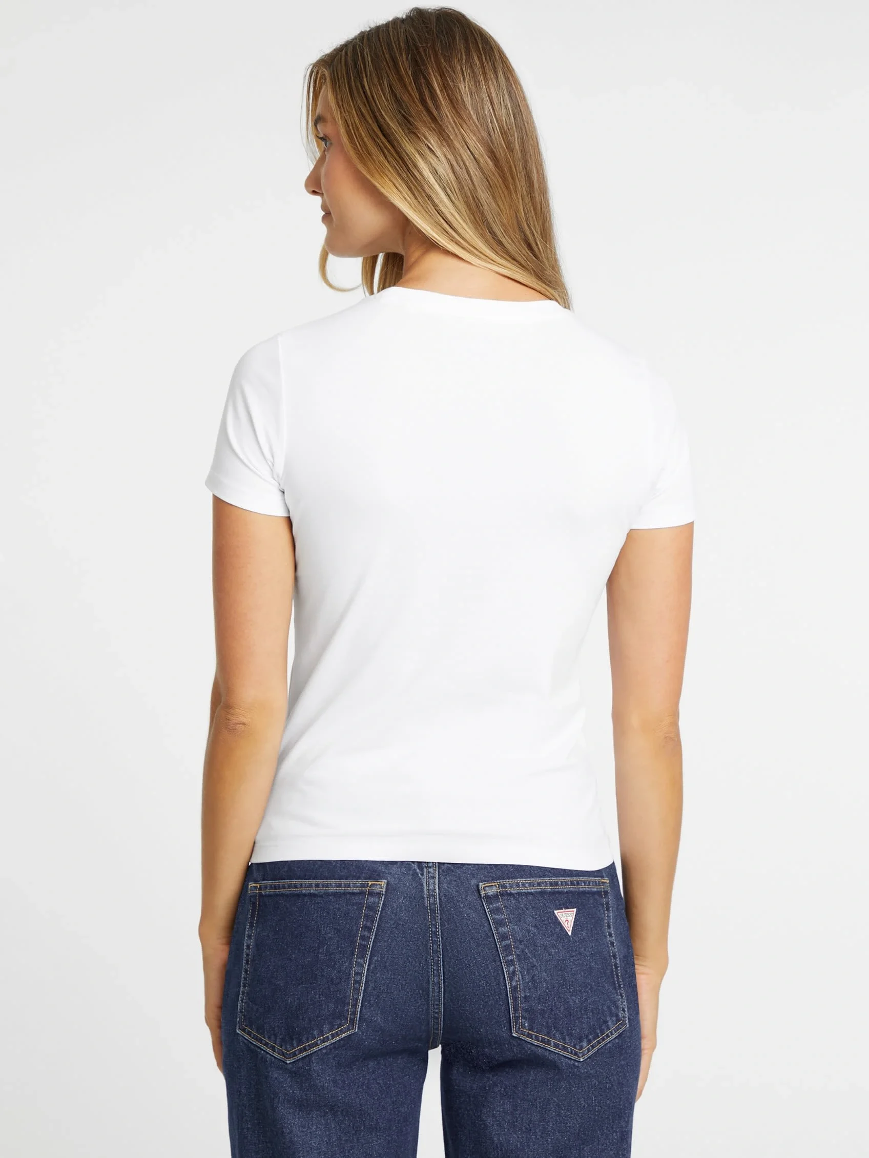 Guess Jeans Kadın Beyaz Slim Fit T-Shirt W4YI04J1314-G011