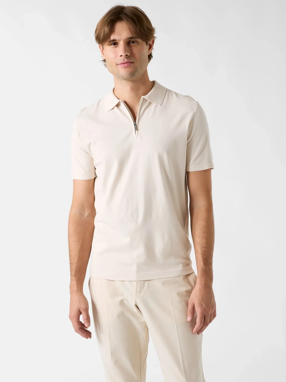 Guess Kadir Teknik Kısa Kollu Polo Yakalı Erkek Krem Triko M6RR15Z4442-G1I6