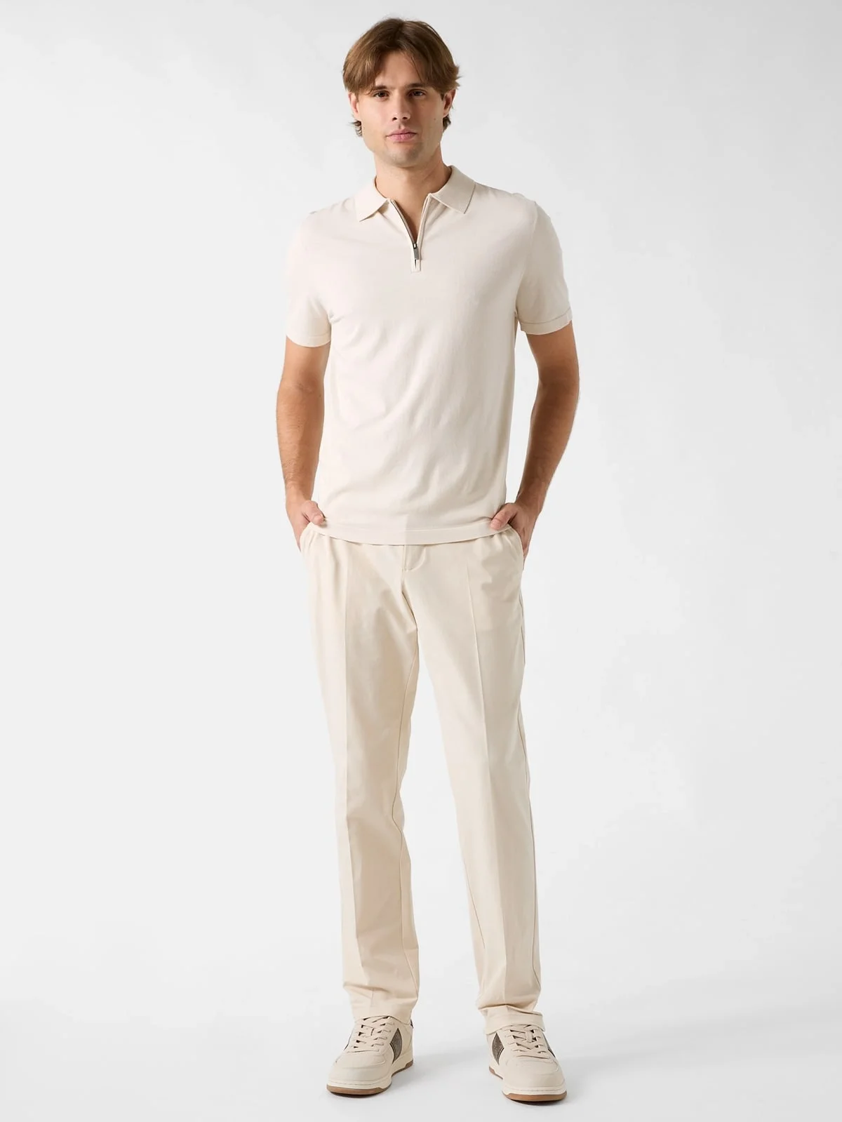 Guess Kadir Teknik Kısa Kollu Polo Yakalı Erkek Krem Triko M6RR15Z4442-G1I6