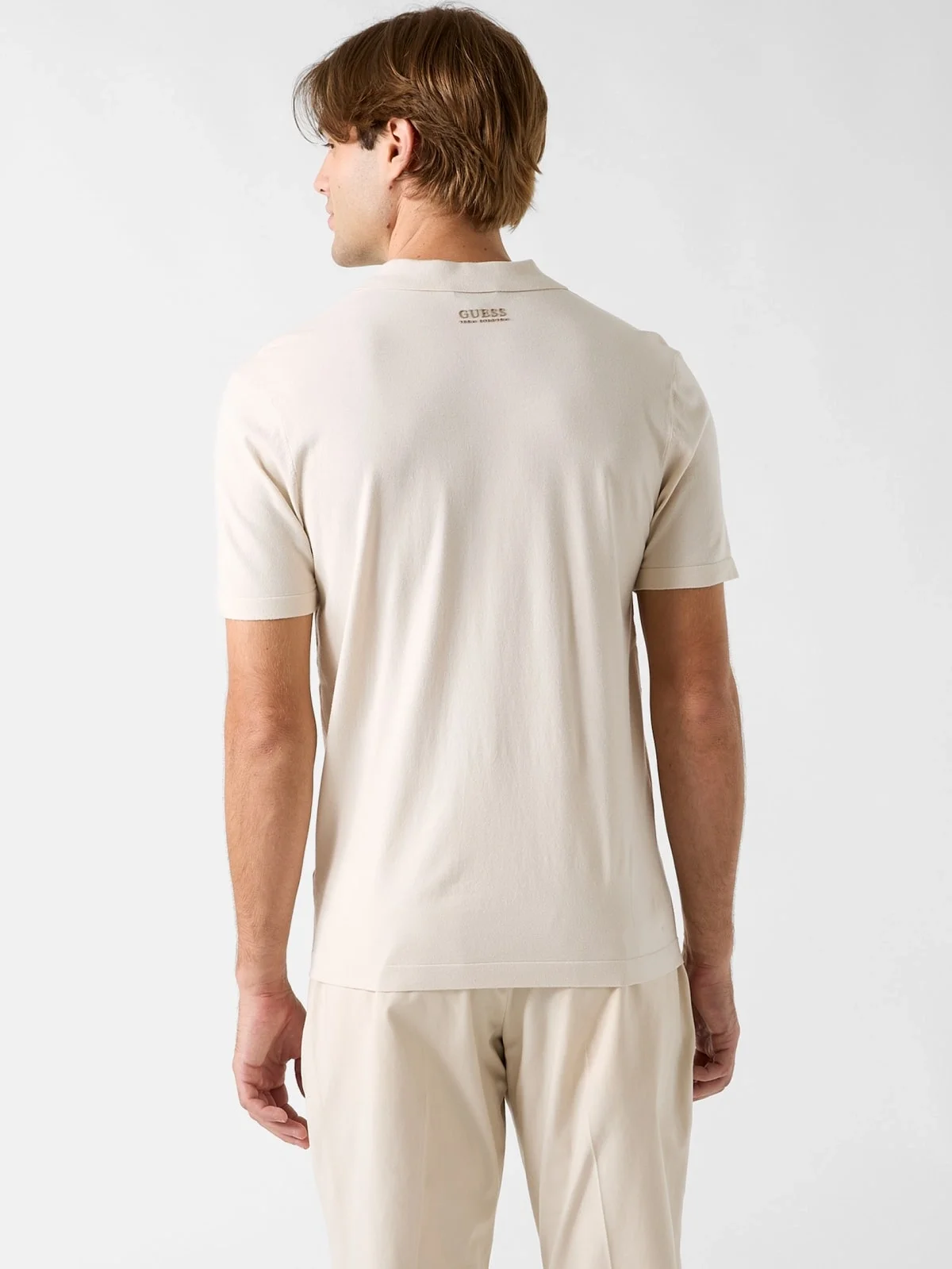 Guess Kadir Teknik Kısa Kollu Polo Yakalı Erkek Krem Triko M6RR15Z4442-G1I6