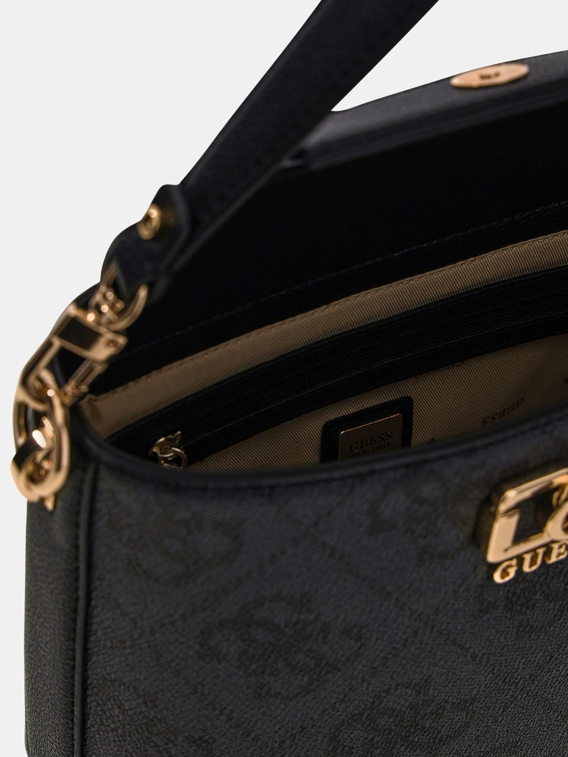 Guess Karnilla Logolu Büzgülü Kadın Antrasit El Çantası HWOS9901010-CLO