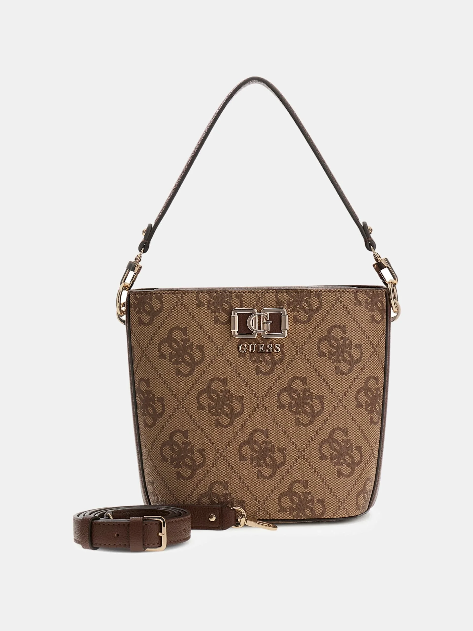 Guess Karnilla Logolu Büzgülü Kadın Kahverengi El Çantası HWOS9901010-LGW