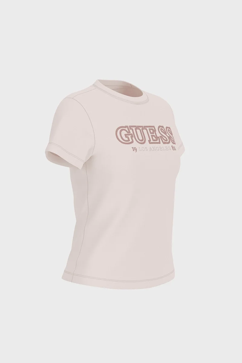 Guess Ketty Bisiklet Yaka Kısa Kollu Kadın Beyaz T-shirt V6RI10I3Z14-G012