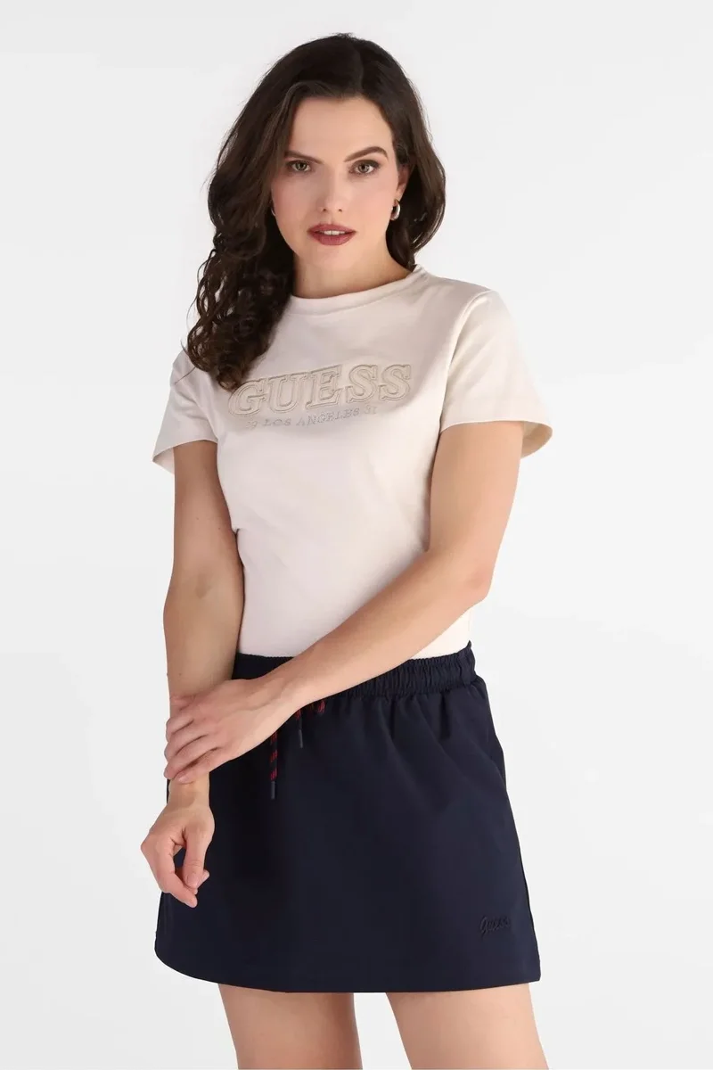 Guess Ketty Bisiklet Yaka Kısa Kollu Kadın Pembe T-shirt V6RI10I3Z14-G6M1