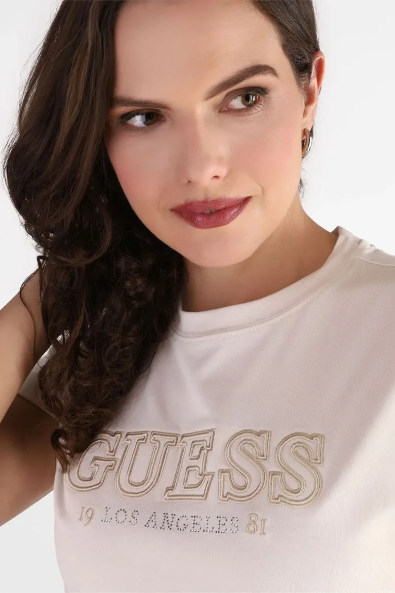 Guess Ketty Bisiklet Yaka Kısa Kollu Kadın Pembe T-shirt V6RI10I3Z14-G6M1