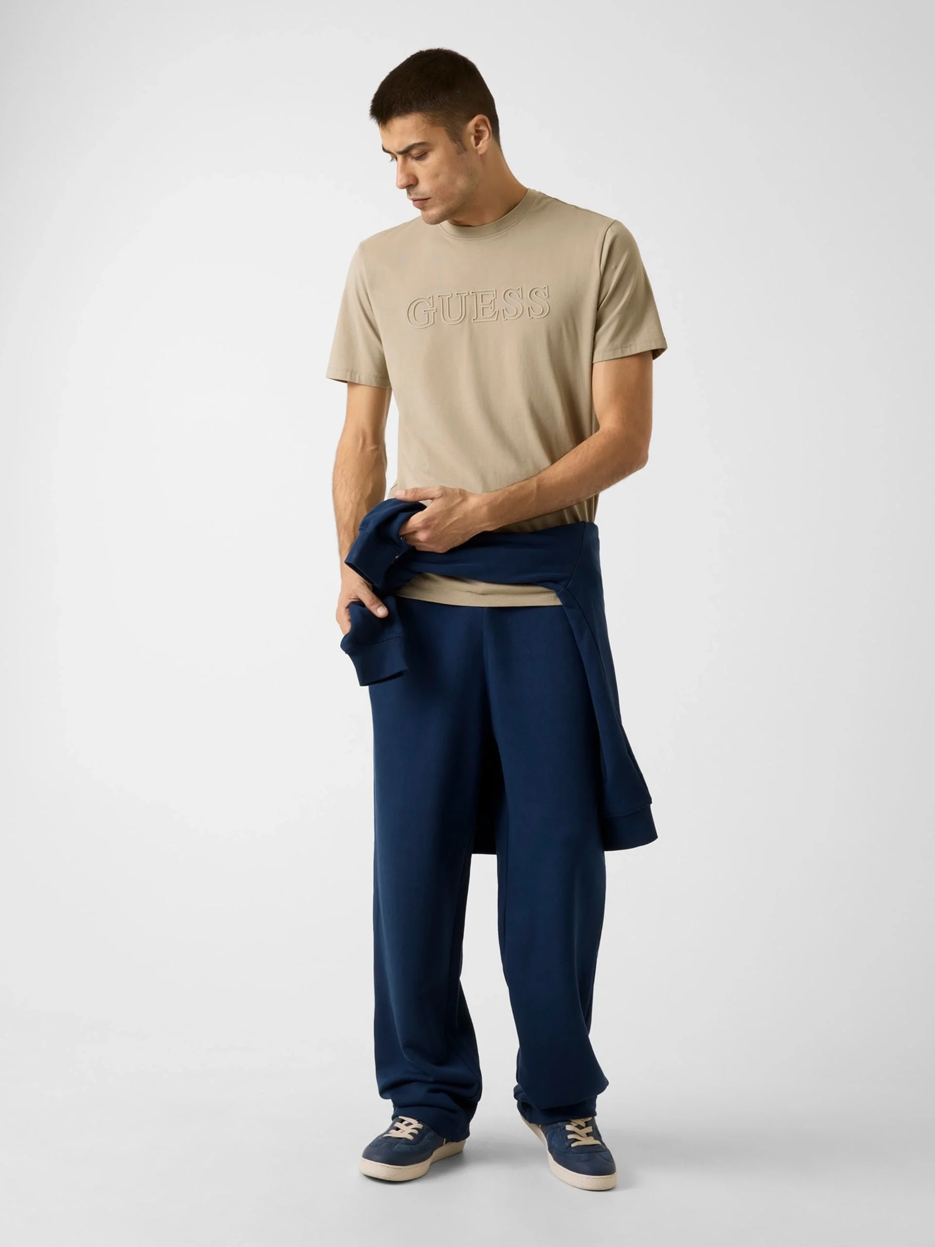 Guess Kısa Kollu Alphy Erkek Gri T-shirt Z2YI11J1314-G9I0