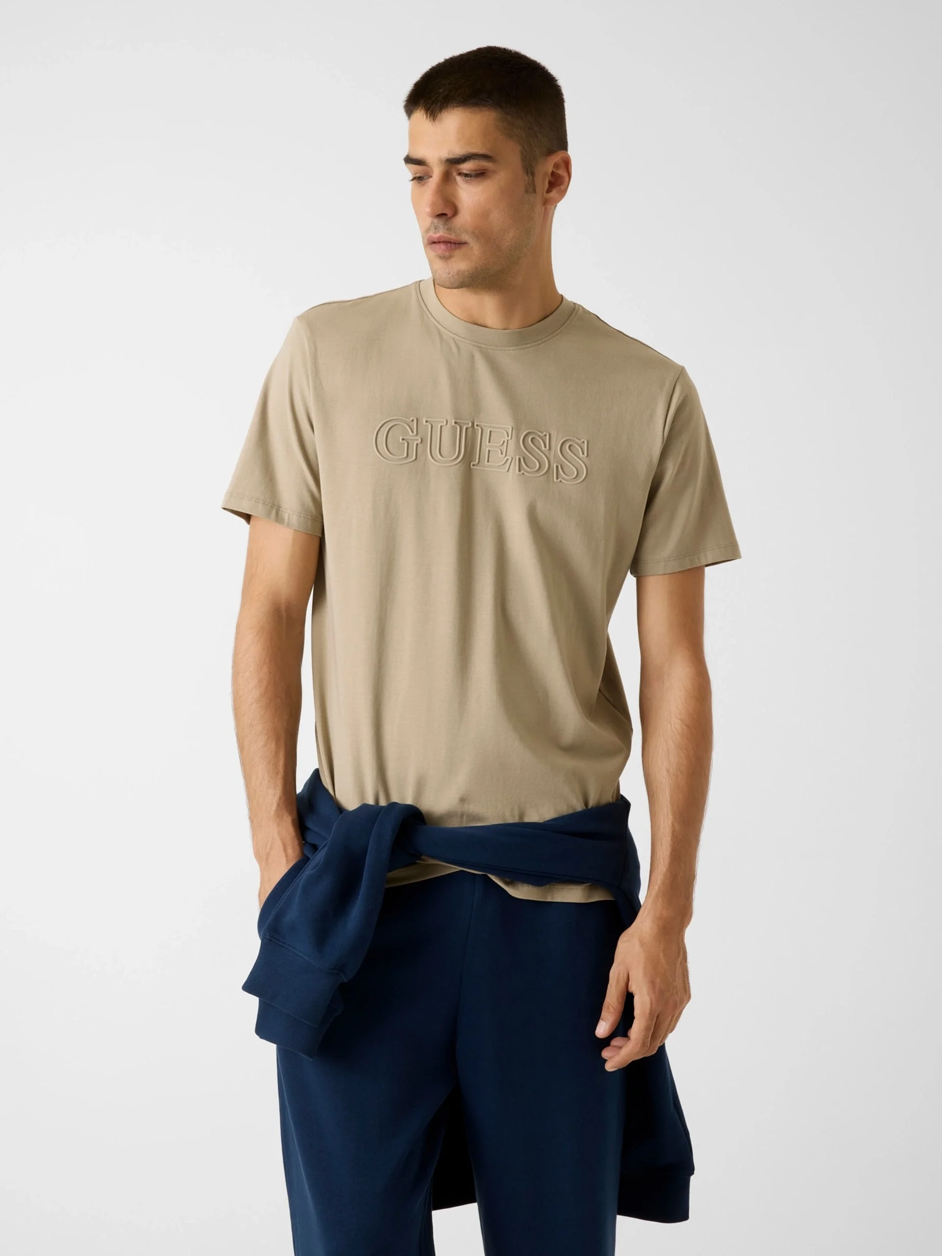 Guess Kısa Kollu Alphy Erkek Gri T-shirt Z2YI11J1314-G9I0