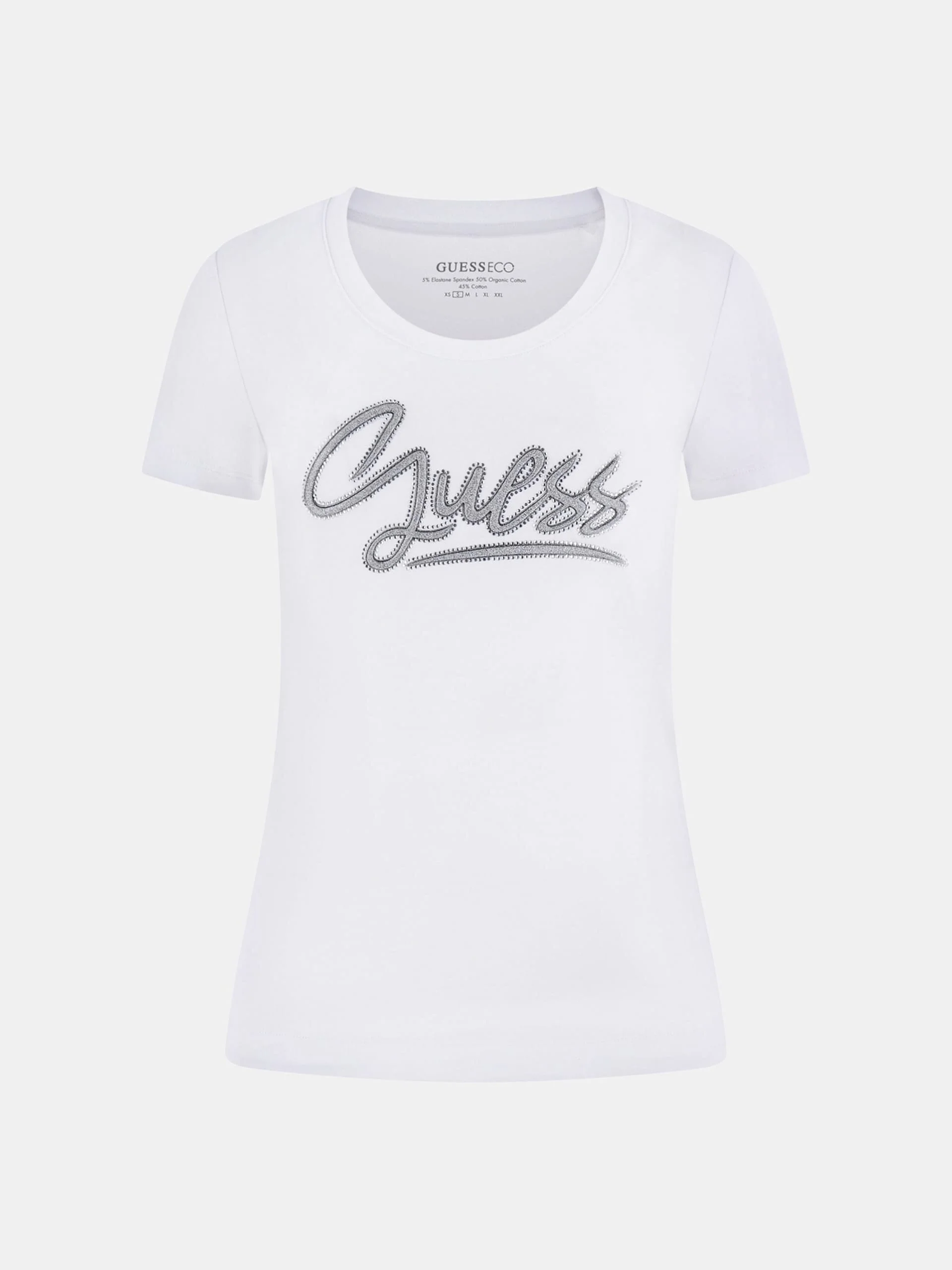 Guess Kısa Kollu Bisiklet Yaka Guess Yazılı Kadın Beyaz T-shirt W6RI24J1314-G011