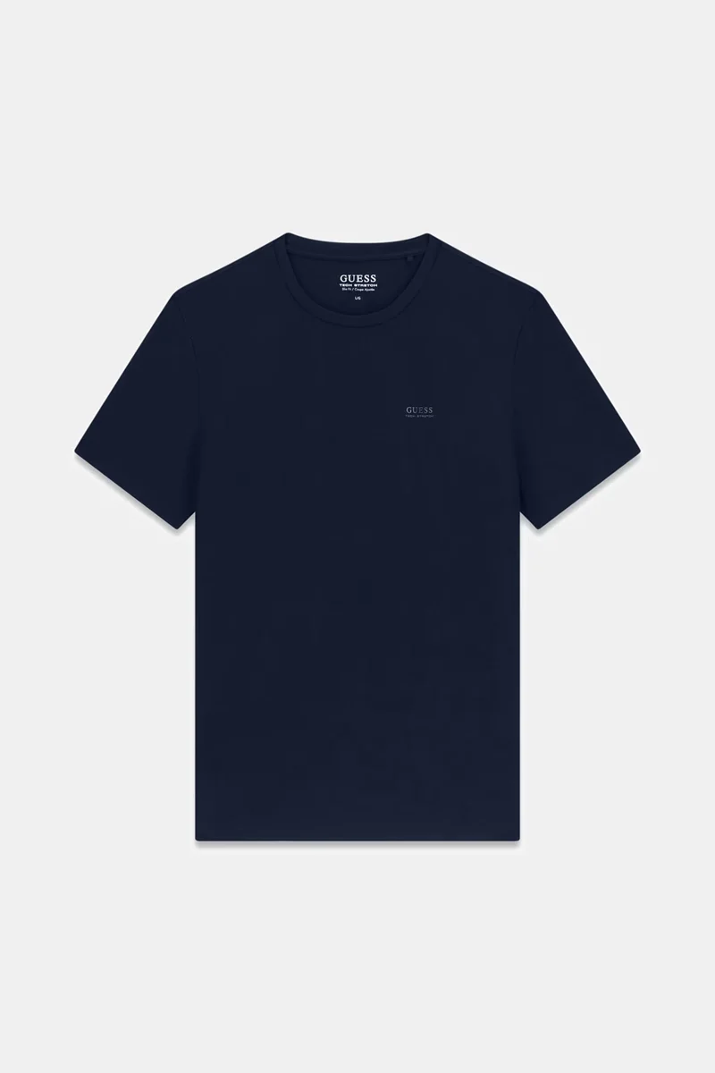 Guess Kısa Kollu Bisiklet Yaka Yeni Teknik Esnek Erkek Lacivert T-shirt M6RI19KD202-G7V2