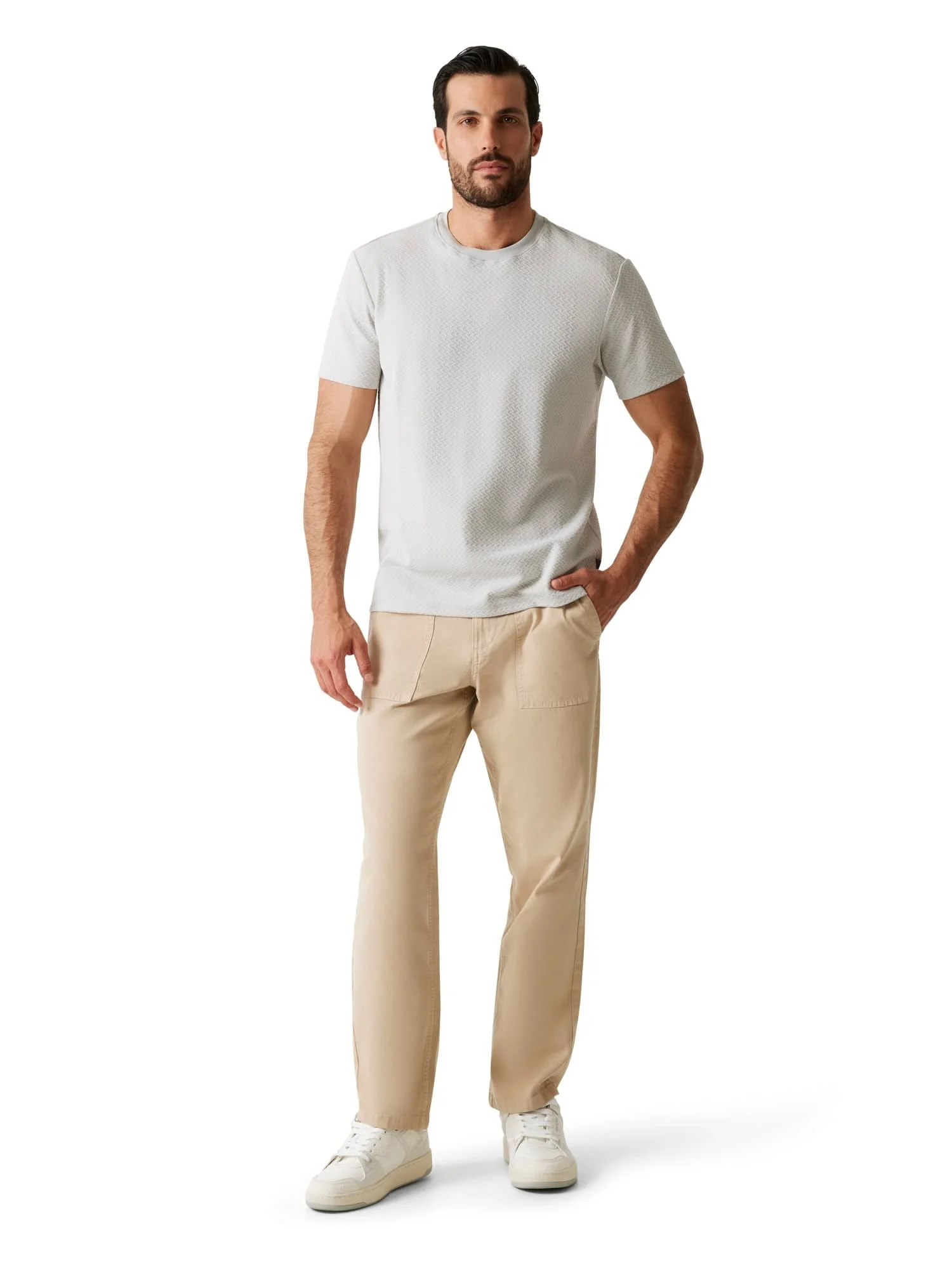 Guess Kısa Kollu Blake Dokulu Bisiklet Yaka Erkek Gri T-Shirt M6RP33KB170-A92E