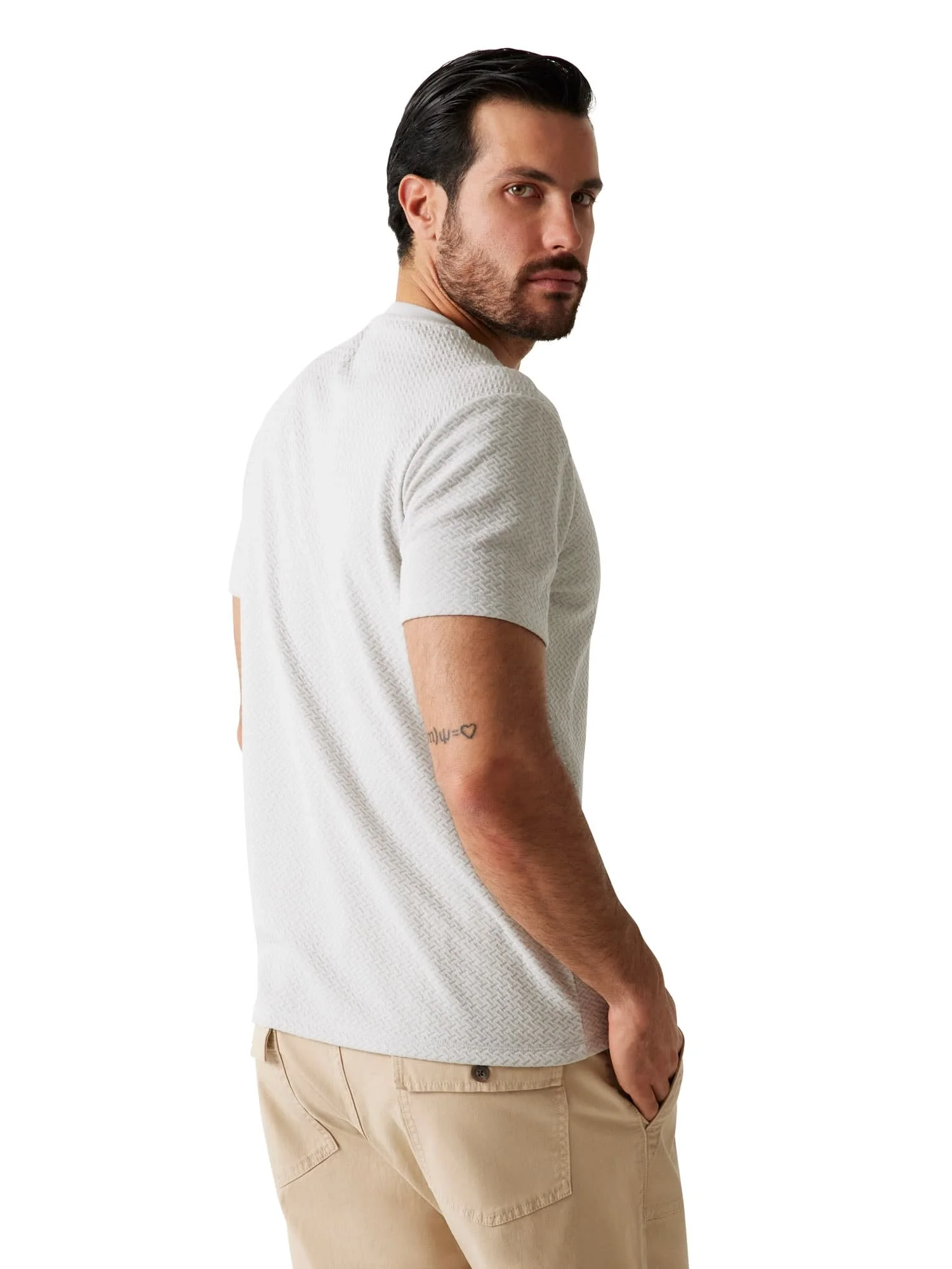 Guess Kısa Kollu Blake Dokulu Bisiklet Yaka Erkek Gri T-Shirt M6RP33KB170-A92E