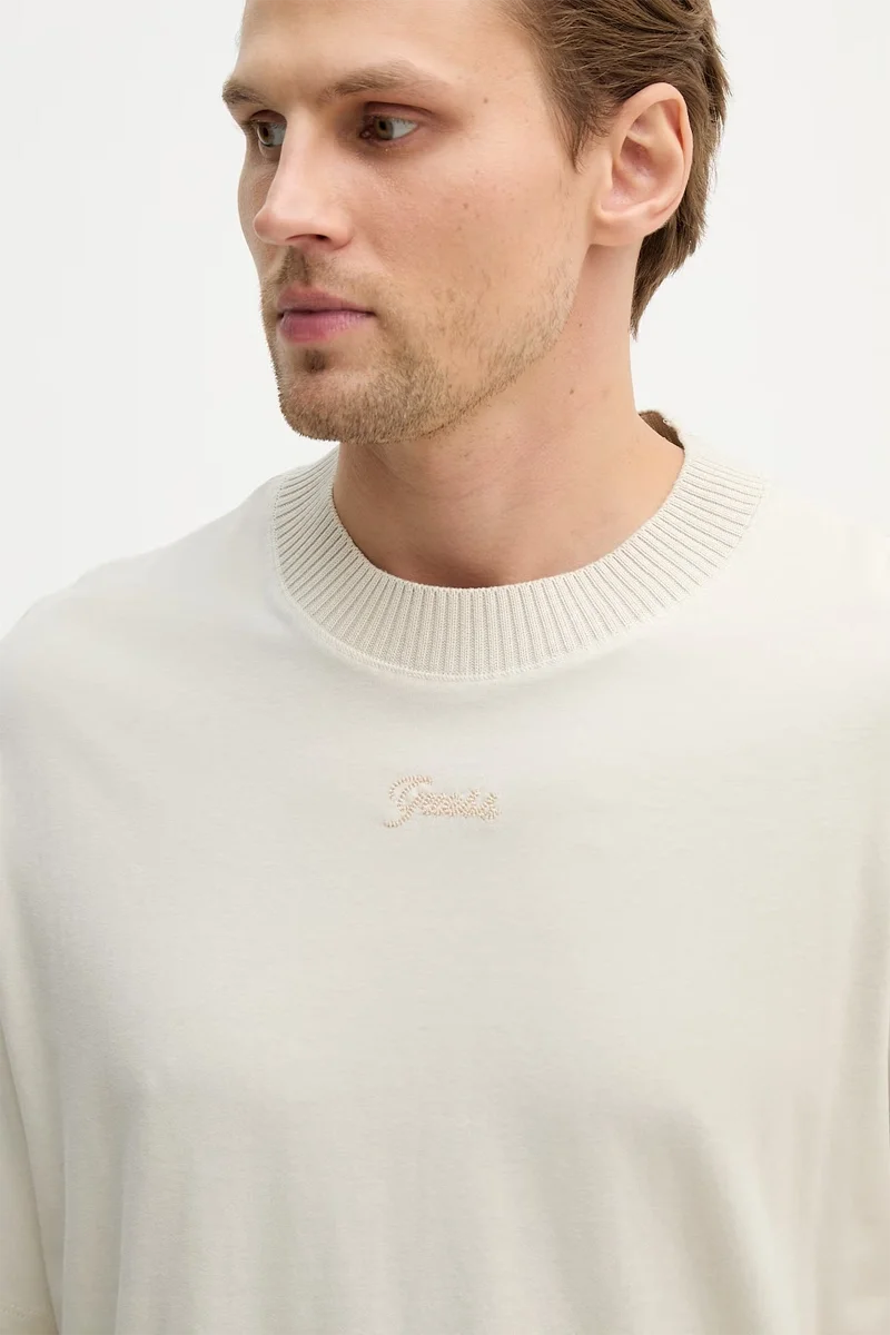 Guess Kısa Kollu Kontrast Yakalı Örgü Erkek Bej Top M6RP09KA260-A913