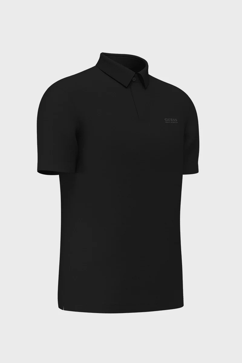 Guess Kısa Kollu Yeni Teknik Esnek Polo Yakalı Erkek Siyah Polo T-shirt M6RP02KD202-JBLK