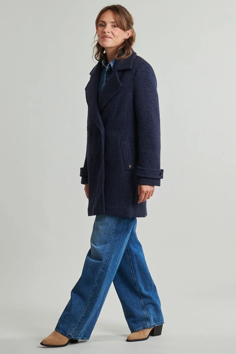 Guess Leona Kadın Mavi Yün Karışımlı Kaban W5BL22W5442-G77G