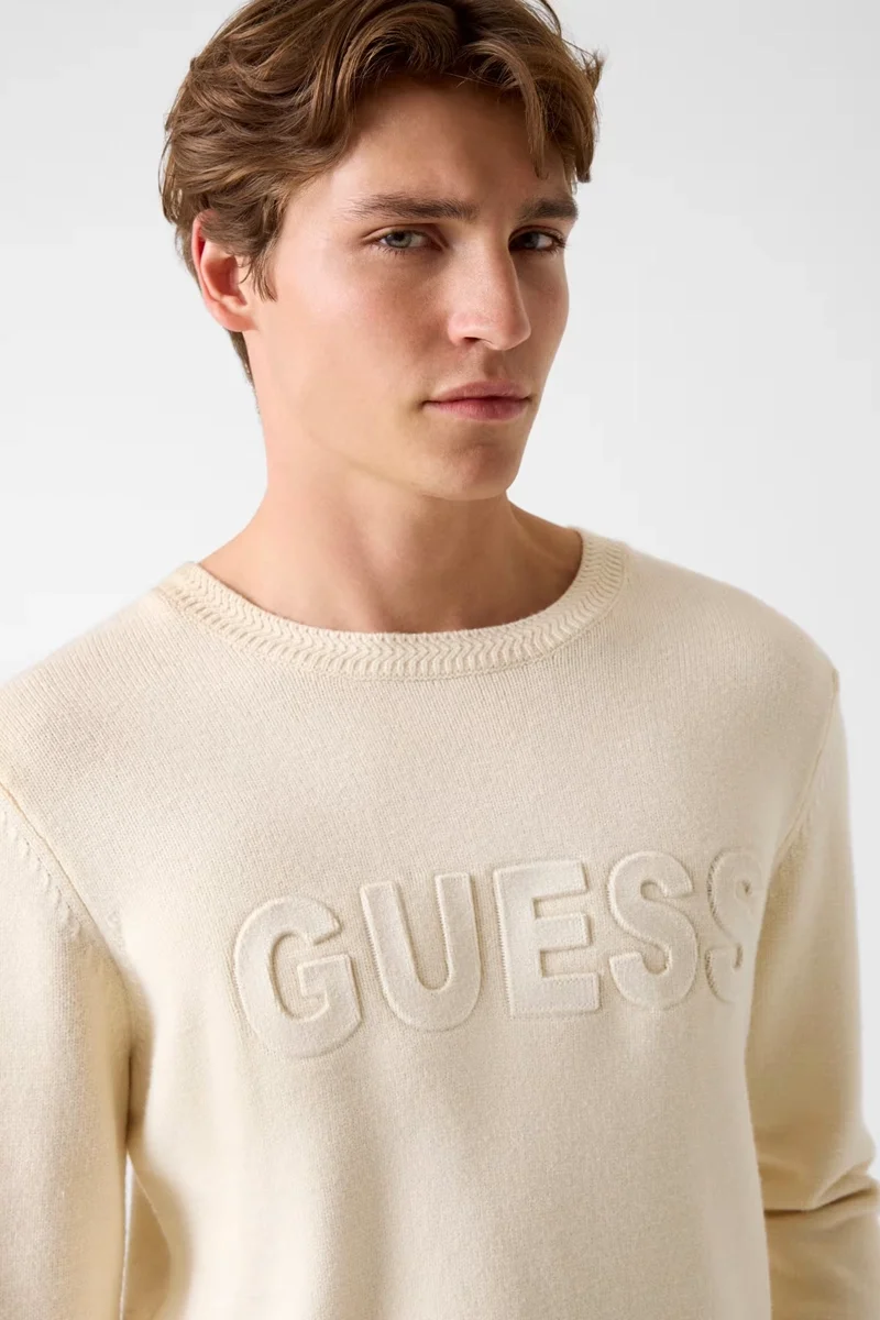 Guess Liam Erkek Krem  Kazak  M5BR35Z2ZK2-G1CV