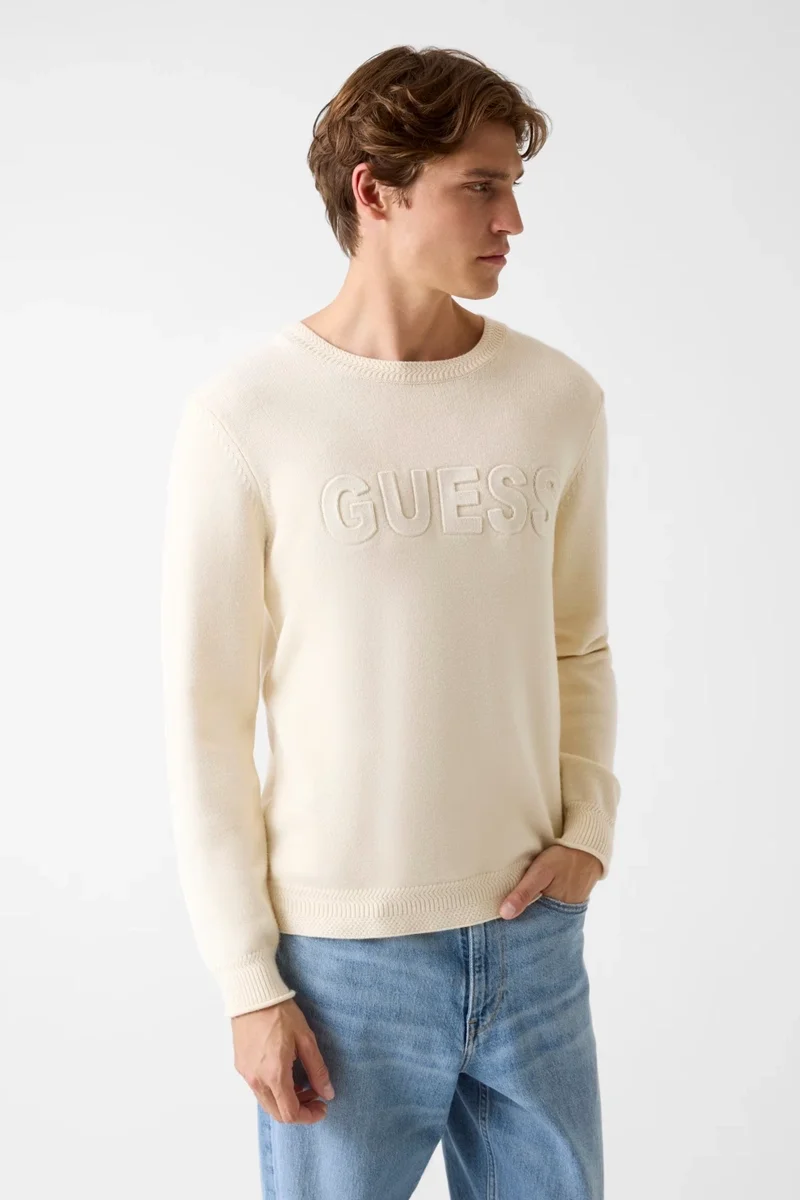 Guess Liam Erkek Krem  Kazak  M5BR35Z2ZK2-G1CV