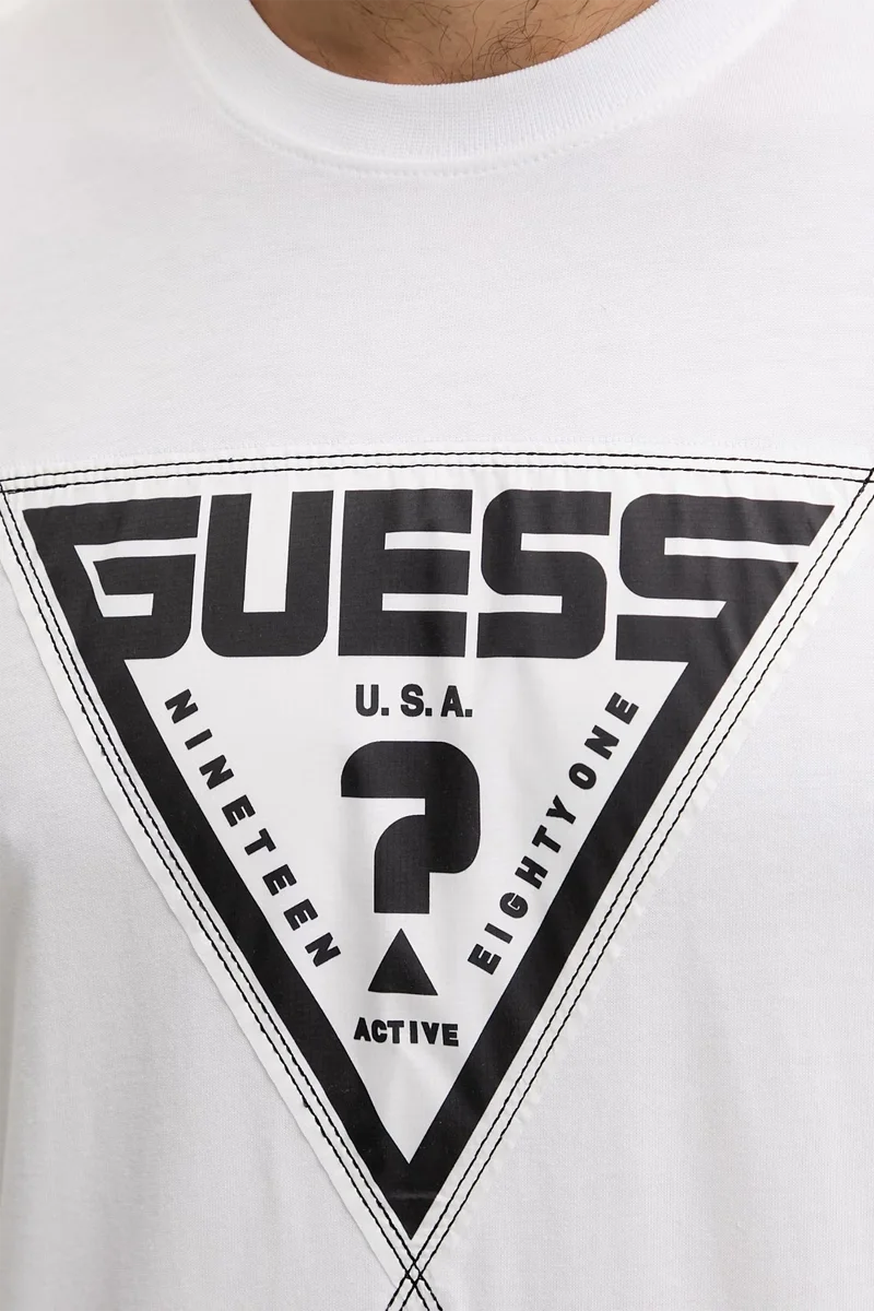 Guess Luta Bisiklet Yaka Kısa Kollu Erkek Beyaz T-shirt Z6RI03I3Z14-G011