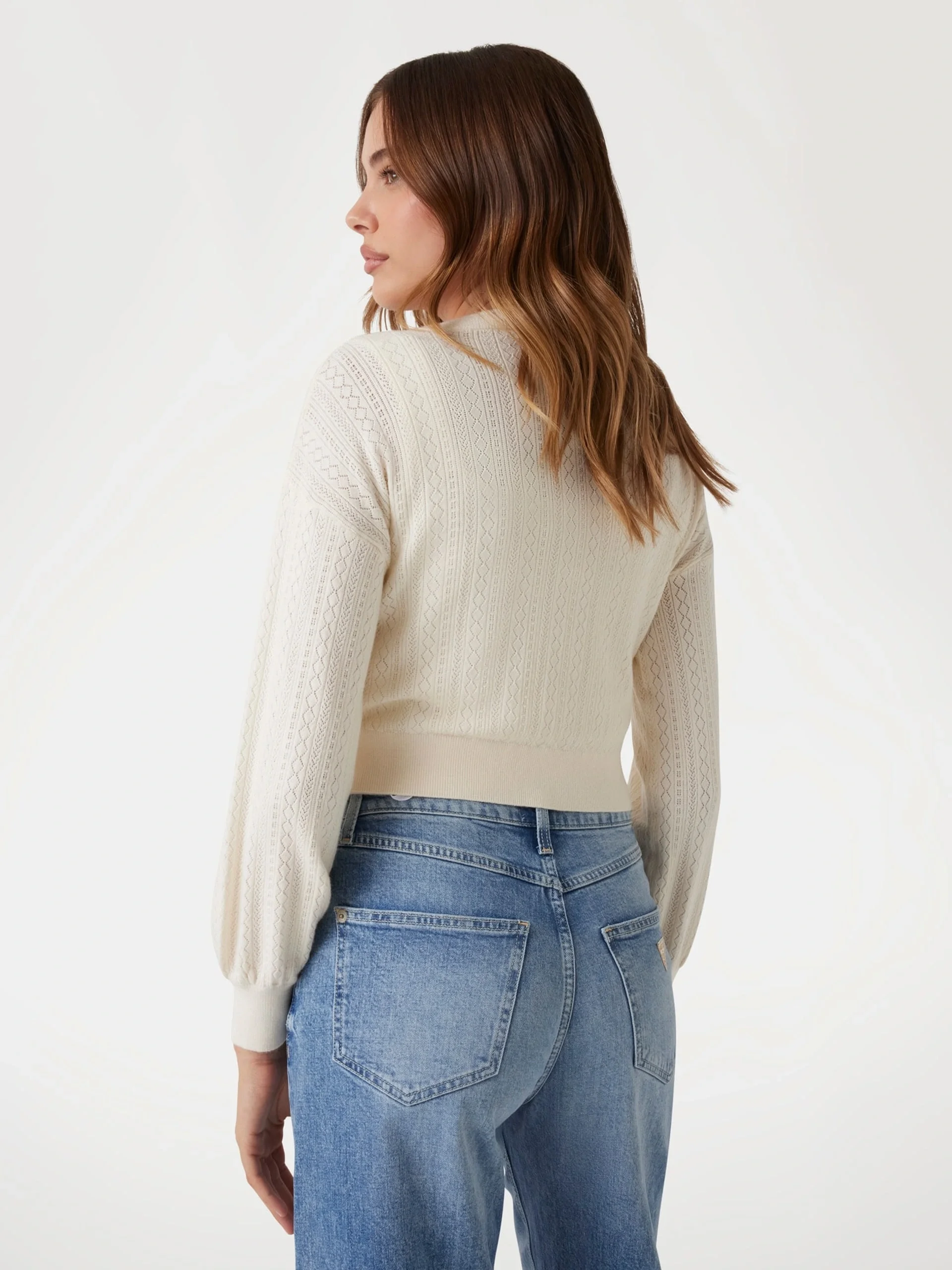 Guess Lyla Kadın Beyaz Triko Hırka W5YR01Z2ZK2-G012