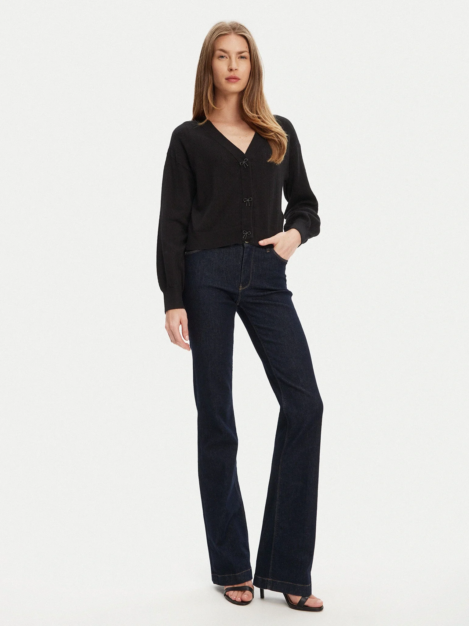 Guess Lyla Kadın Siyah Triko Hırka W5YR01Z2ZK2-JBLK