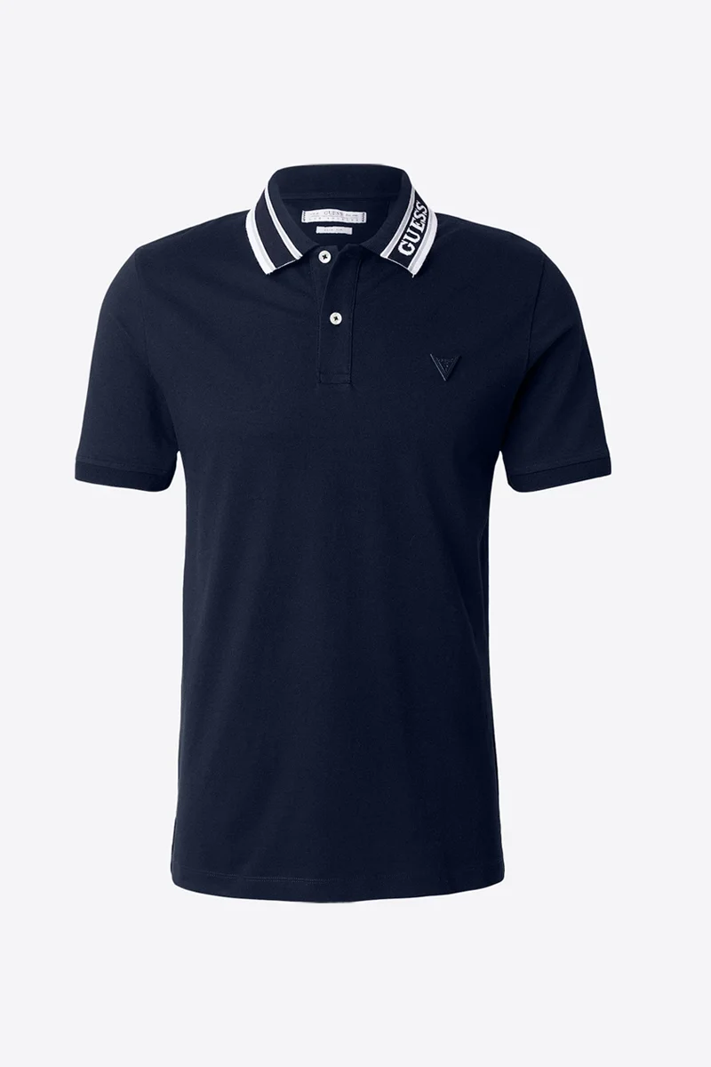 Guess Lyle Kısa Kollu Polo Yakalı Erkek Lacivert Polo T-shirt M6RP60K7O64-G7V2