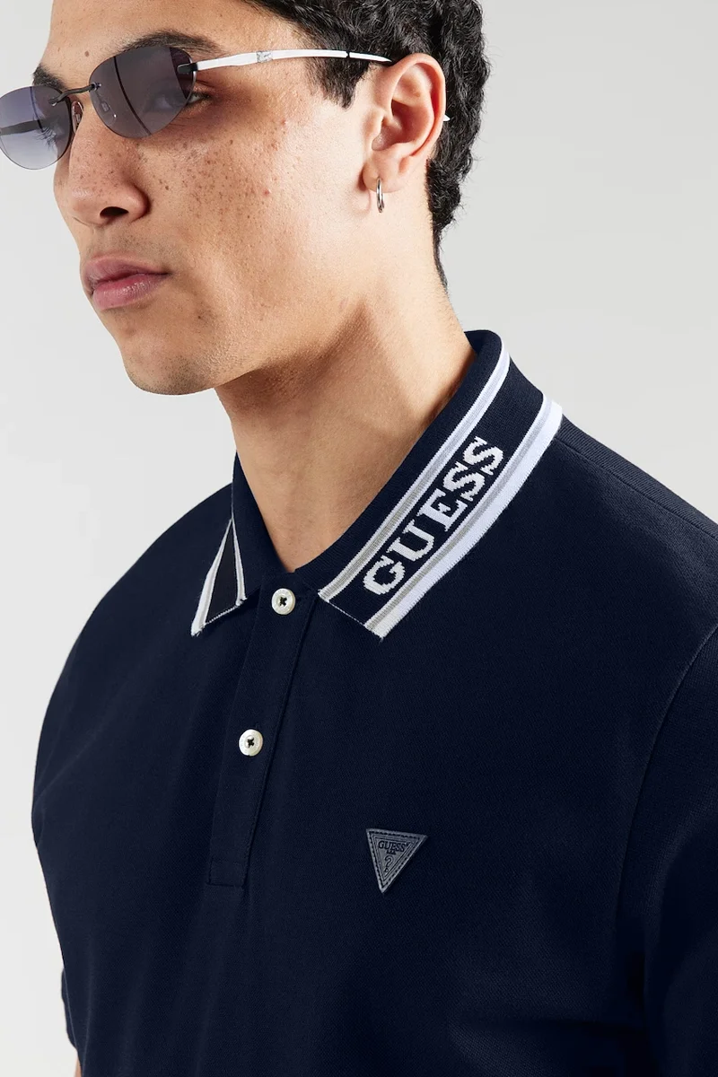 Guess Lyle Kısa Kollu Polo Yakalı Erkek Lacivert Polo T-shirt M6RP60K7O64-G7V2