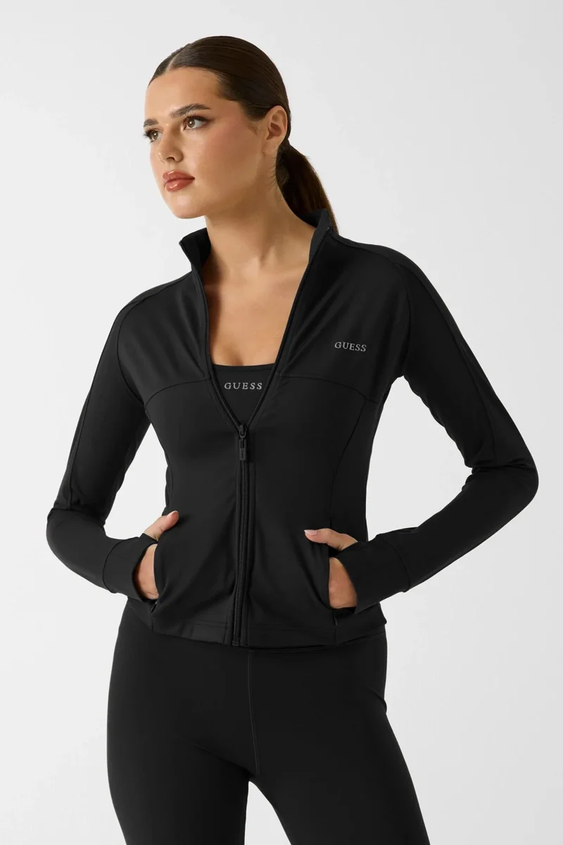 Guess Margot Uzun Kollu Fermuarlı Aktif Kadın Siyah Ceket V6RP15KD952-JBLK