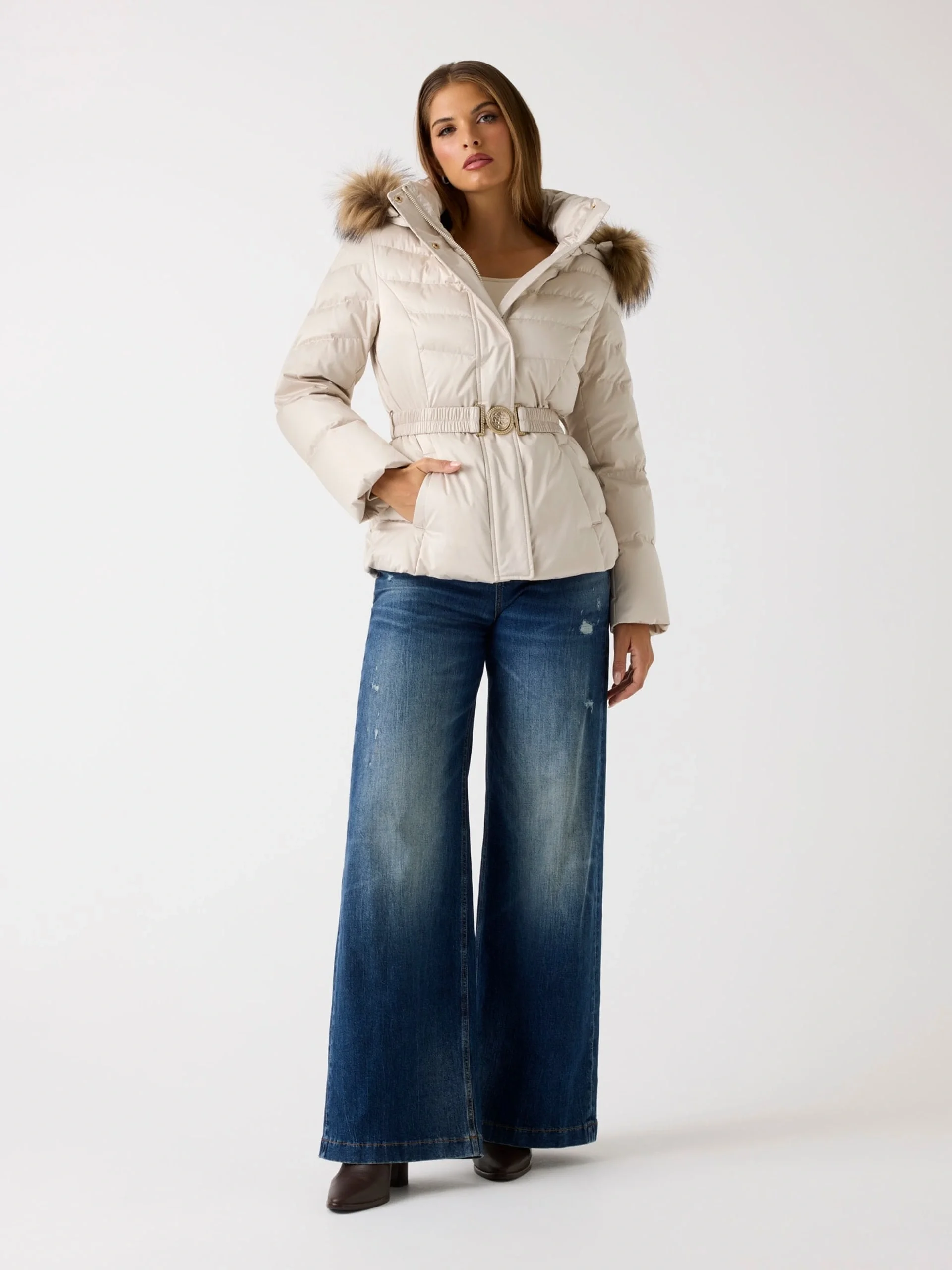 Guess Marina Kadın Krem  Mont  W5BL31W2802-A115