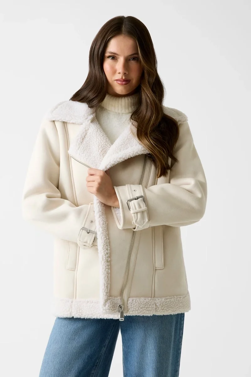 Guess Maristella Kadın Beyaz Ceket W5BL23W2662-G012