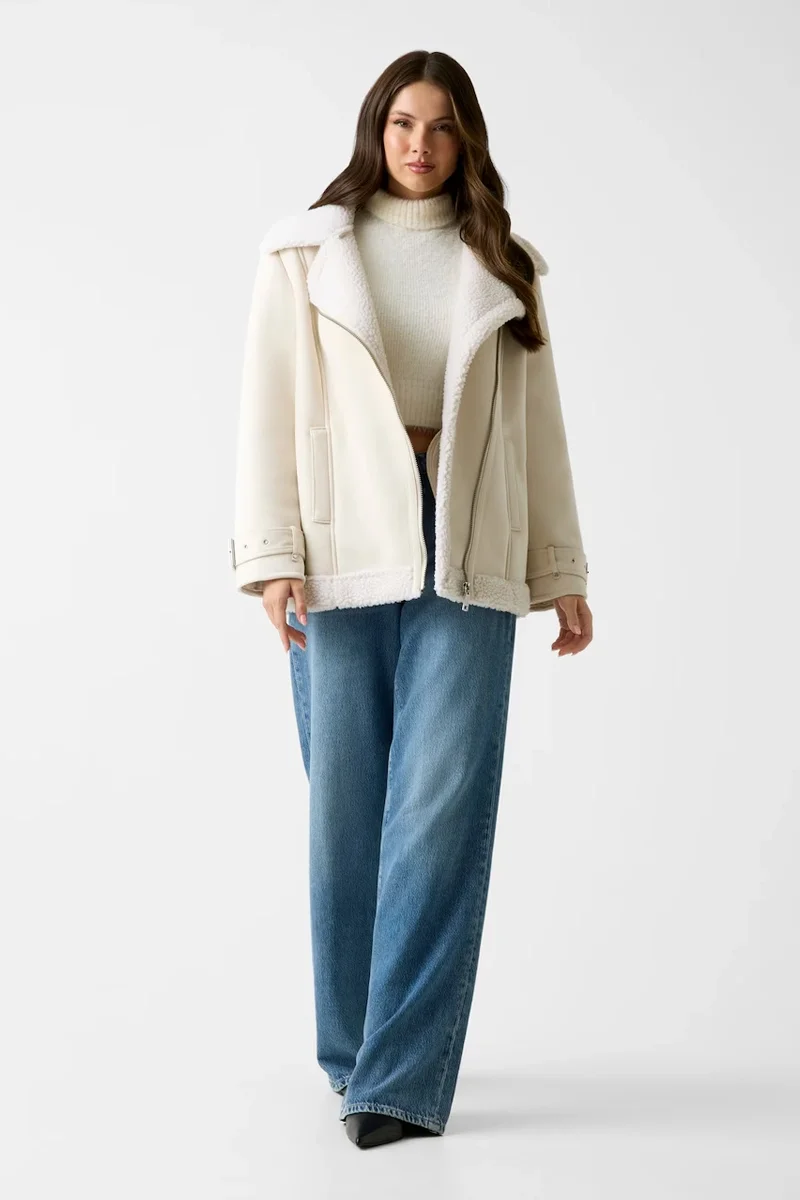 Guess Maristella Kadın Beyaz Ceket W5BL23W2662-G012