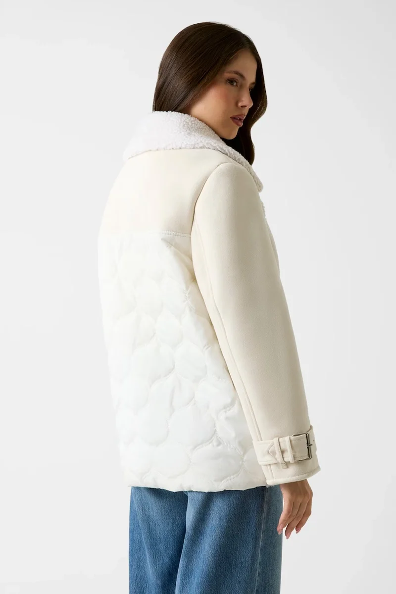 Guess Maristella Kadın Beyaz Ceket W5BL23W2662-G012