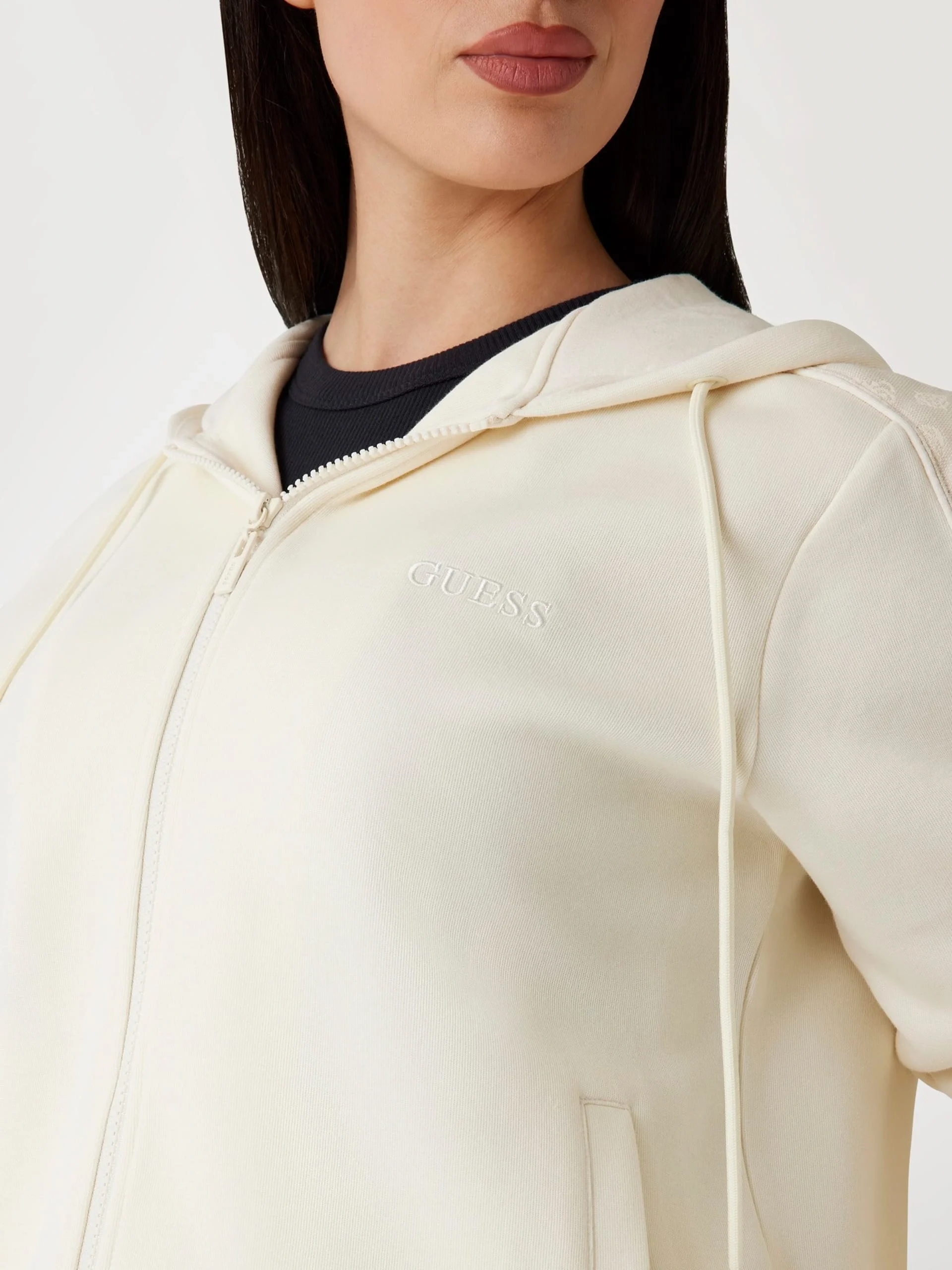 Guess Maryella Kadın Beyaz Aktif  Eşofman Üstü V5YQ00KB3P2-G1O6