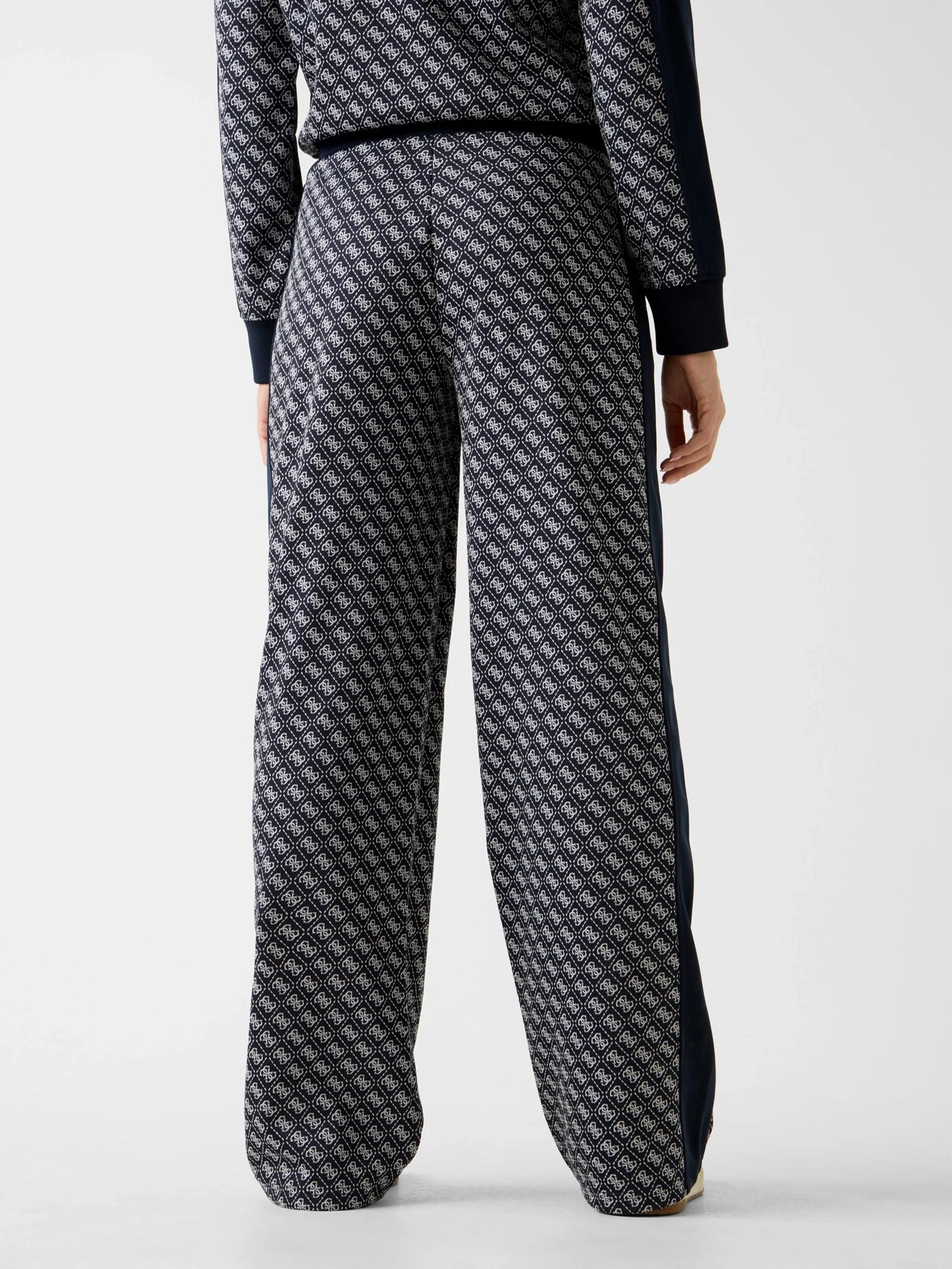 Guess Maya 4G Geniş Paça Kadın Lacivert Eşofman Altı V6RB09K2042-FJBB