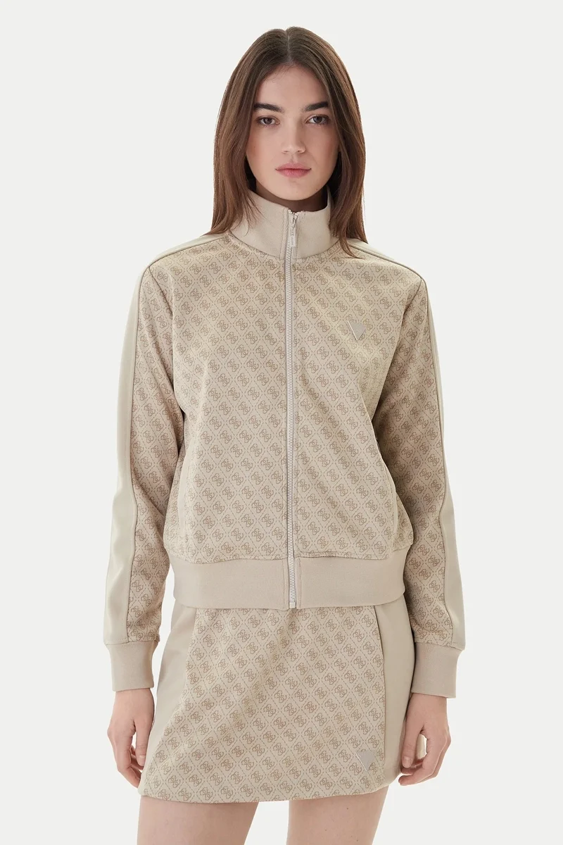 Guess Maya 4G Tam Fermuarlı Kadın Çok Renkli Sweatshirt V6RQ08K2042-FNN0