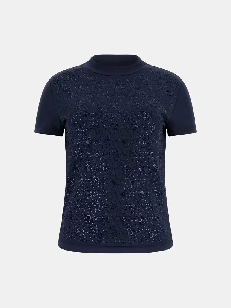 Guess Mock Kadın Mavi Slim Fit T-Shirt W4BI26J1314-G77G