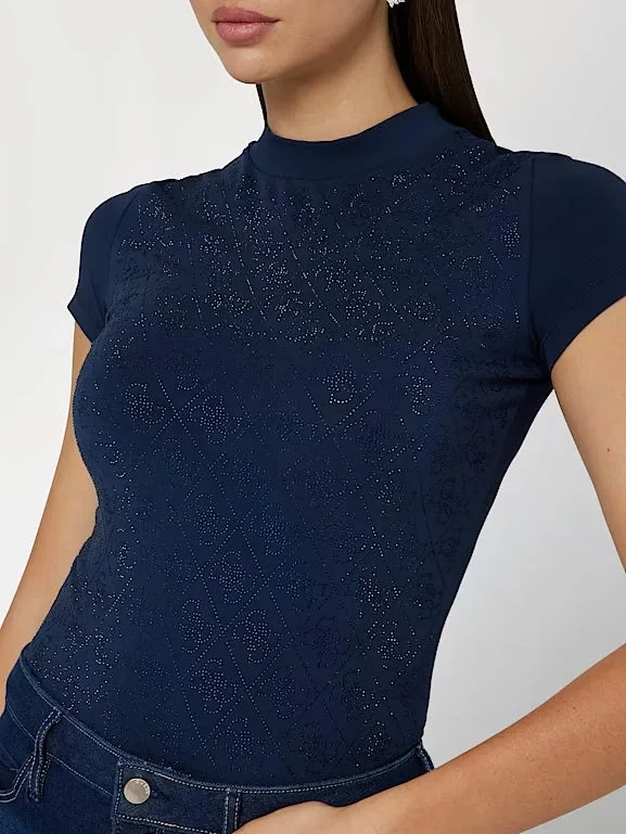 Guess Mock Kadın Mavi Slim Fit T-Shirt W4BI26J1314-G77G