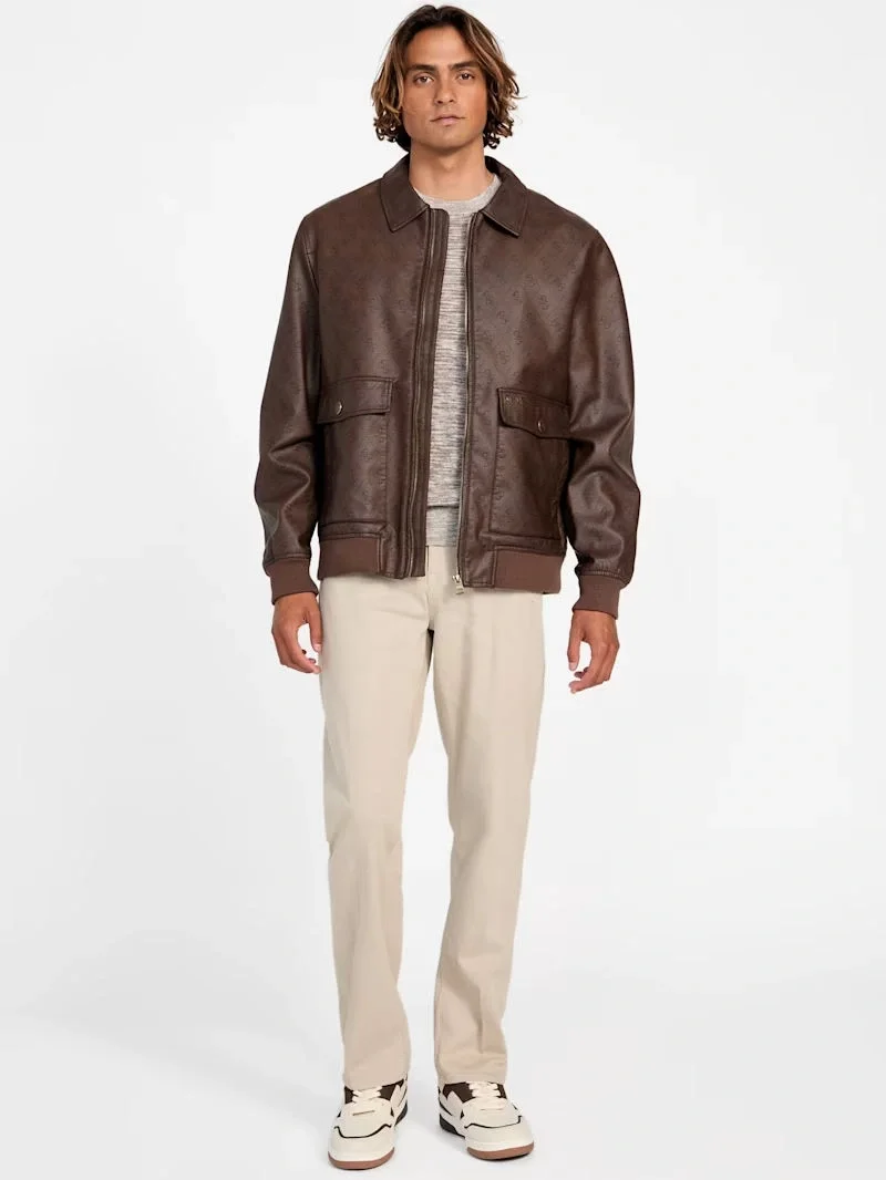 Guess Monogram Erkek Kahverengi Ceket M5YL01WGUC0-P1KO