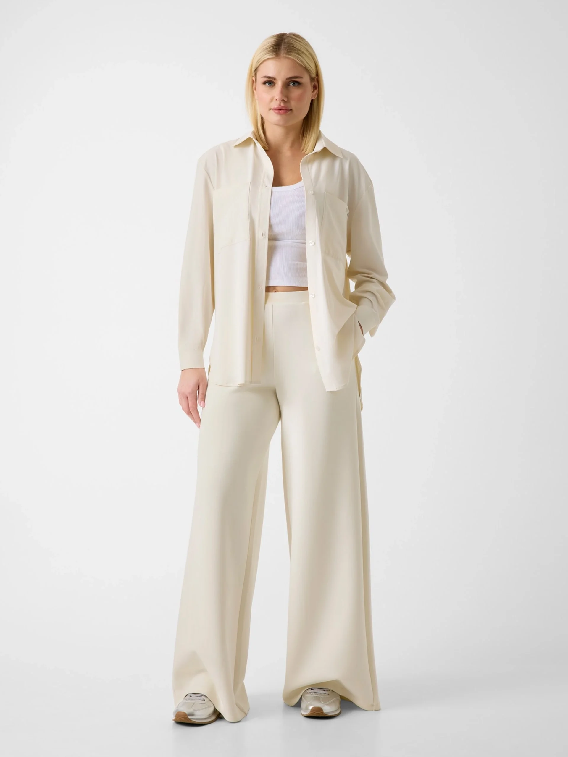 Guess Nat Ceket Gömlek Kadın Beyaz Gömlek V6RH00WL232-G027