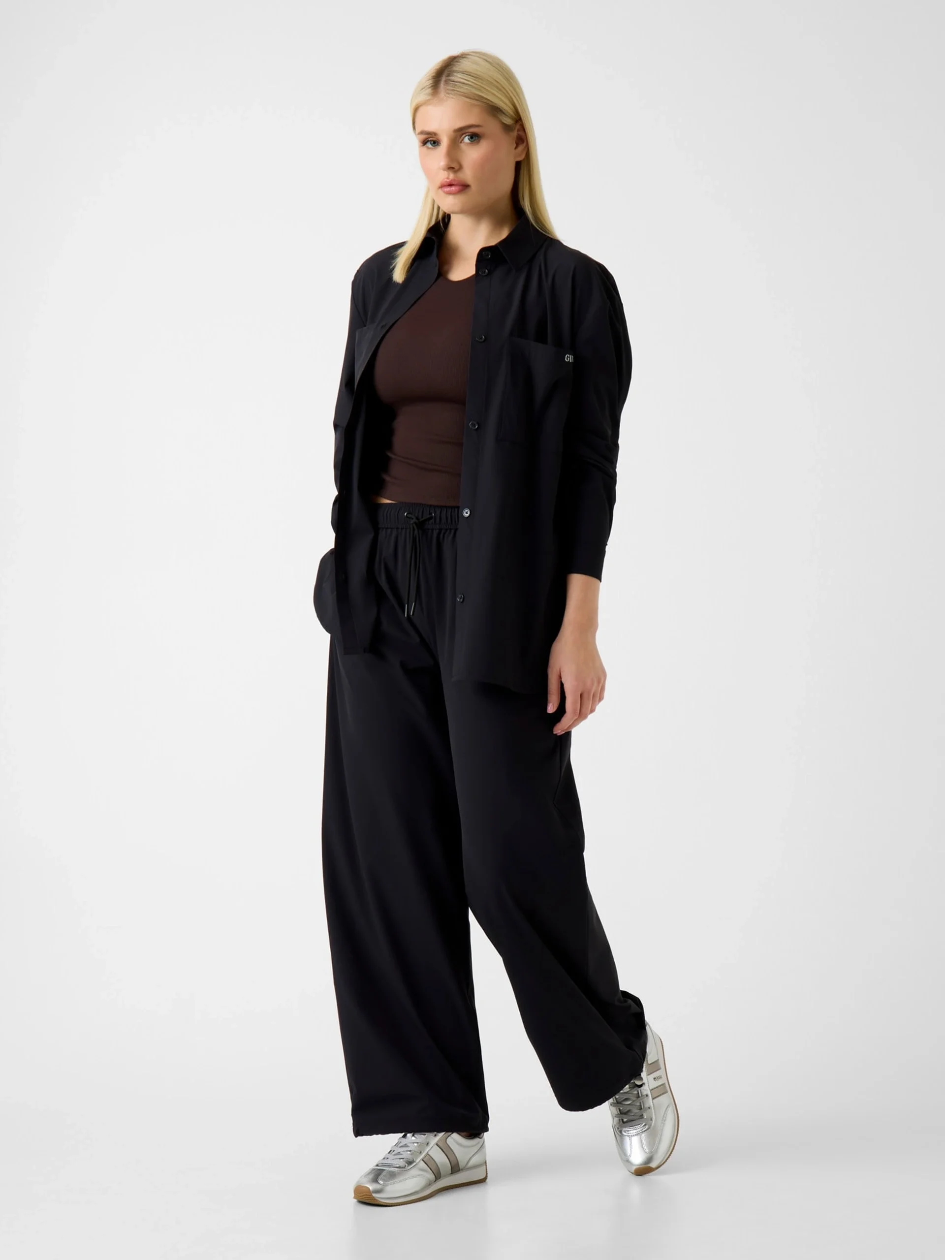 Guess Nat Ceket Gömlek Kadın Siyah Gömlek V6RH00WL232-JBLK