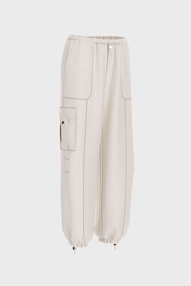 Guess Nat Kargo Kadın Beyaz Eşofman Altı V6RB16WL232-G027