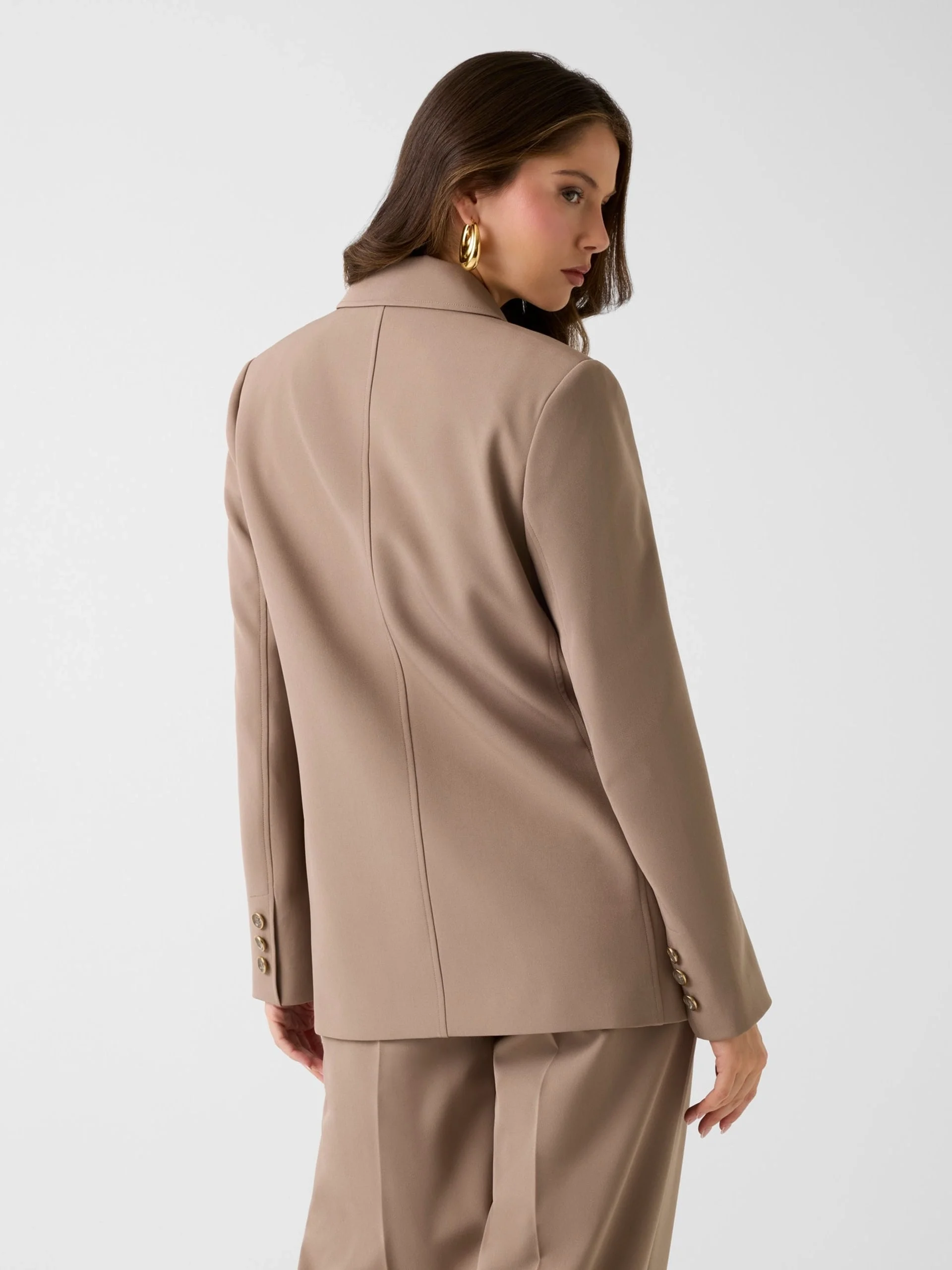 Guess Nausica Kruvaze Kadın Kahverengi Blazer Ceket W6RN44WH9Y2-G1EC