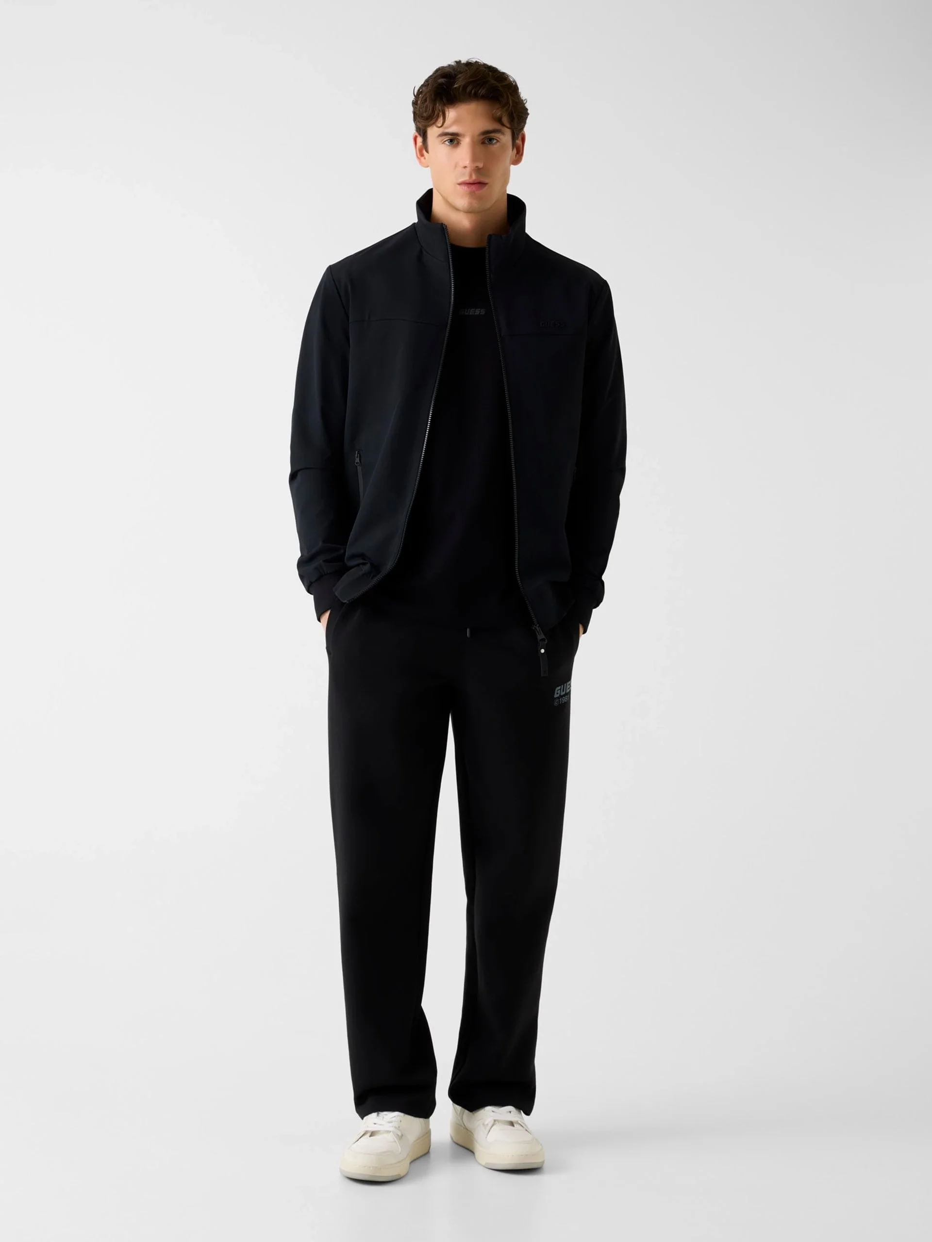 Guess Neka Fermuarlı Erkek Siyah Ceket Z6RL03WK172-JBLK