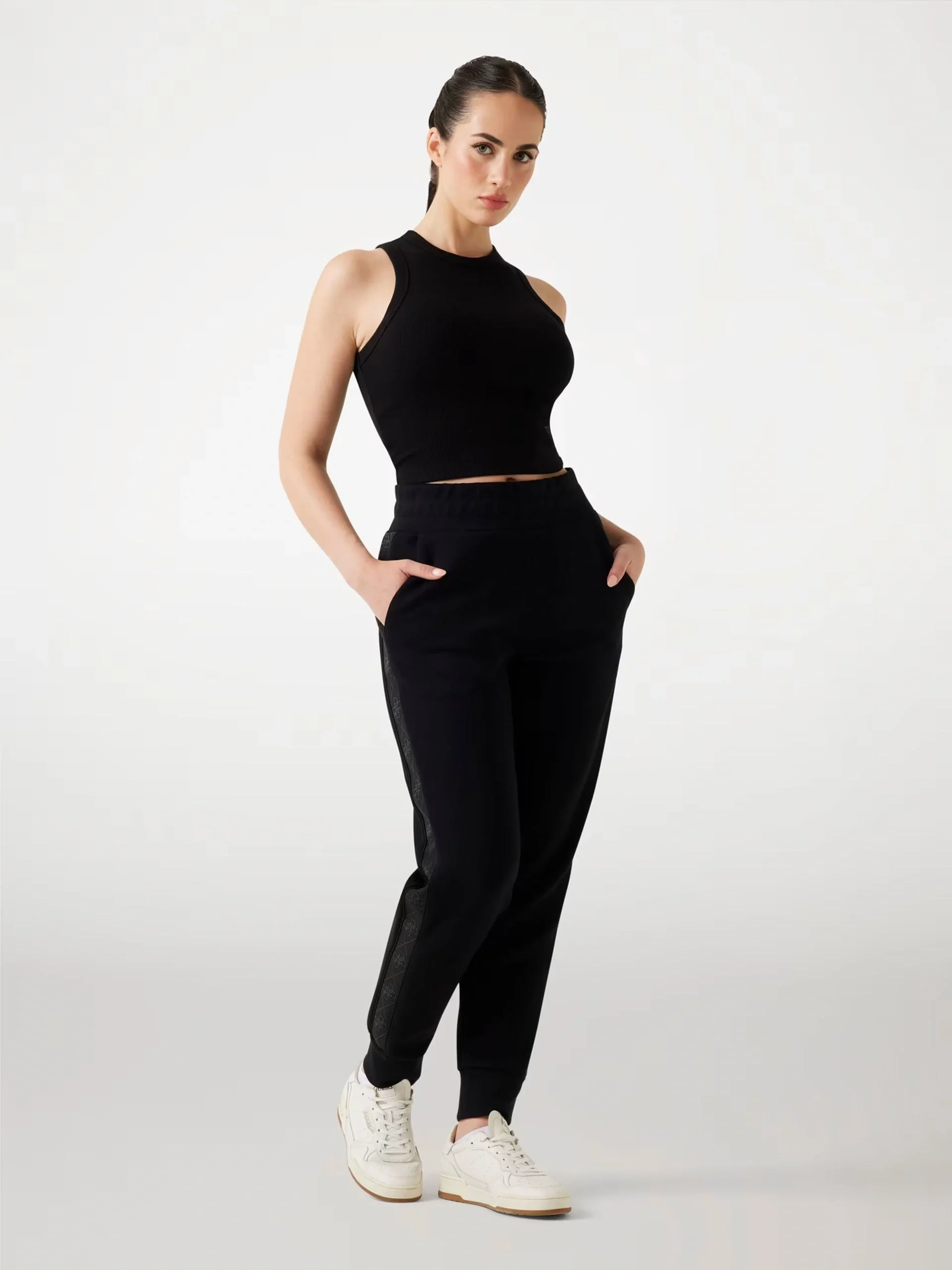 Guess New Victoire Kadın Siyah Scuba Pantolon W5YB11KBYE2-JBLK